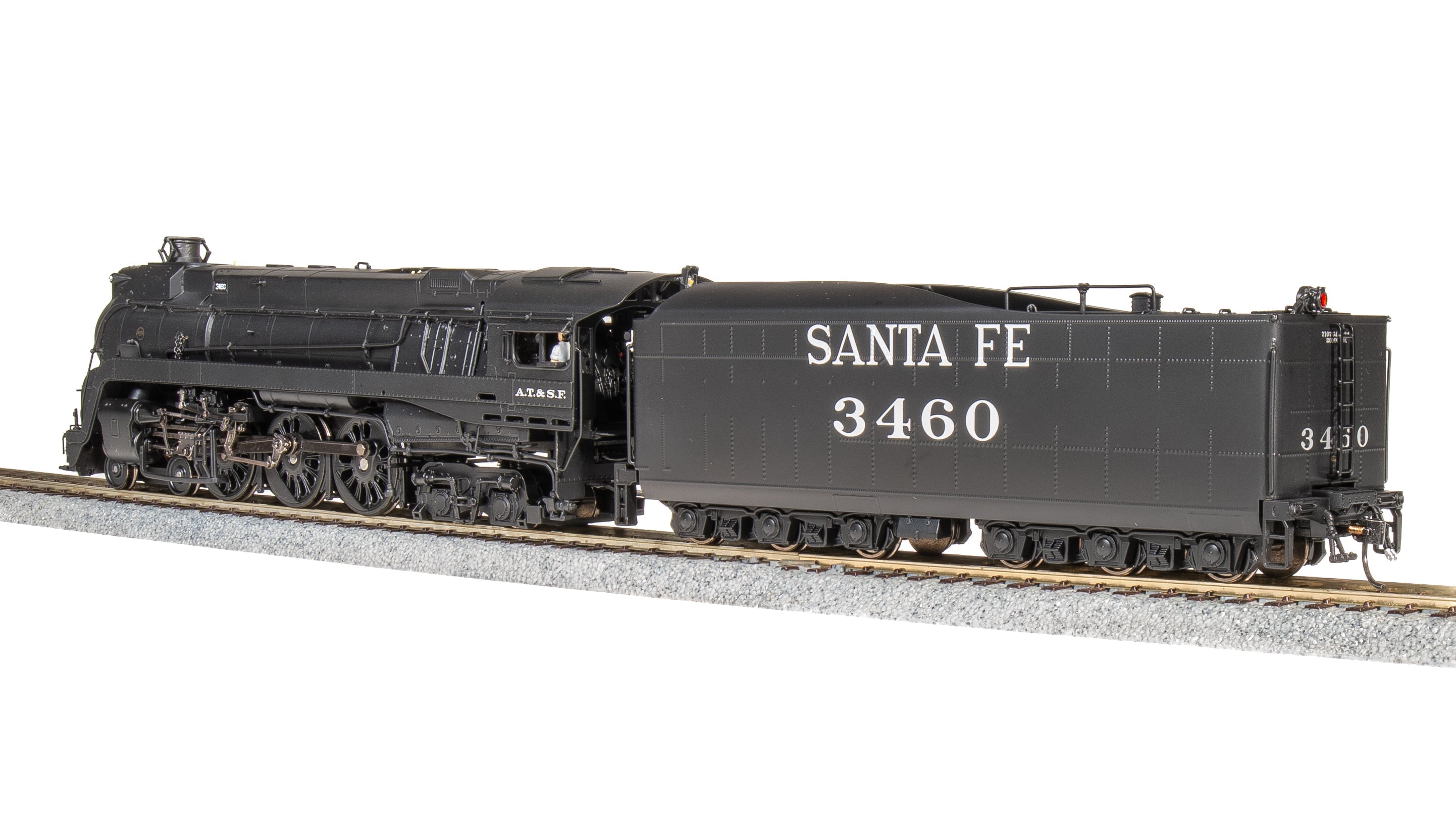 7358 ATSF Blue Goose, #3460, Black w/ Traditional Aluminum Lettering, Paragon4 Sound/DC/DCC, Smoke, HO (FDH Fantasy Paint Scheme) Default Title