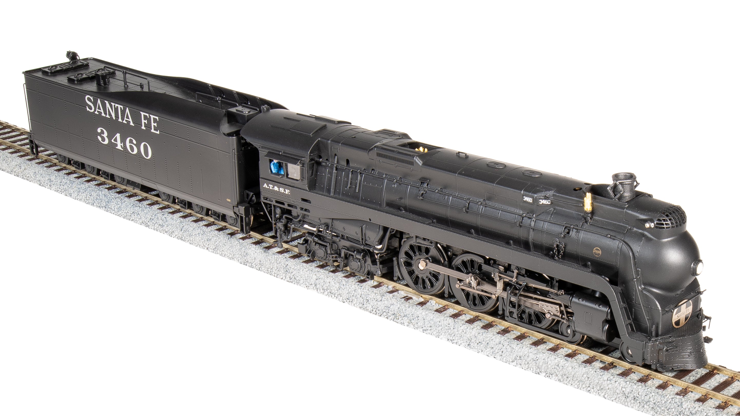 7358 ATSF Blue Goose, #3460, Black w/ Traditional Aluminum Lettering, Paragon4 Sound/DC/DCC, Smoke, HO (FDH Fantasy Paint Scheme) Default Title