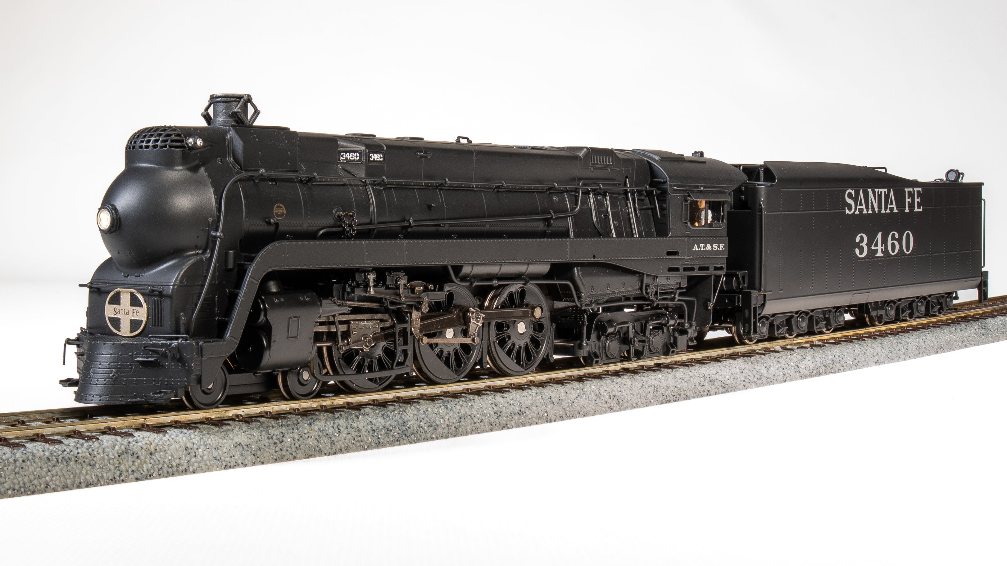 7358 ATSF Blue Goose, #3460, Black w/ Traditional Aluminum Lettering, Paragon4 Sound/DC/DCC, Smoke, HO (FDH Fantasy Paint Scheme) Default Title