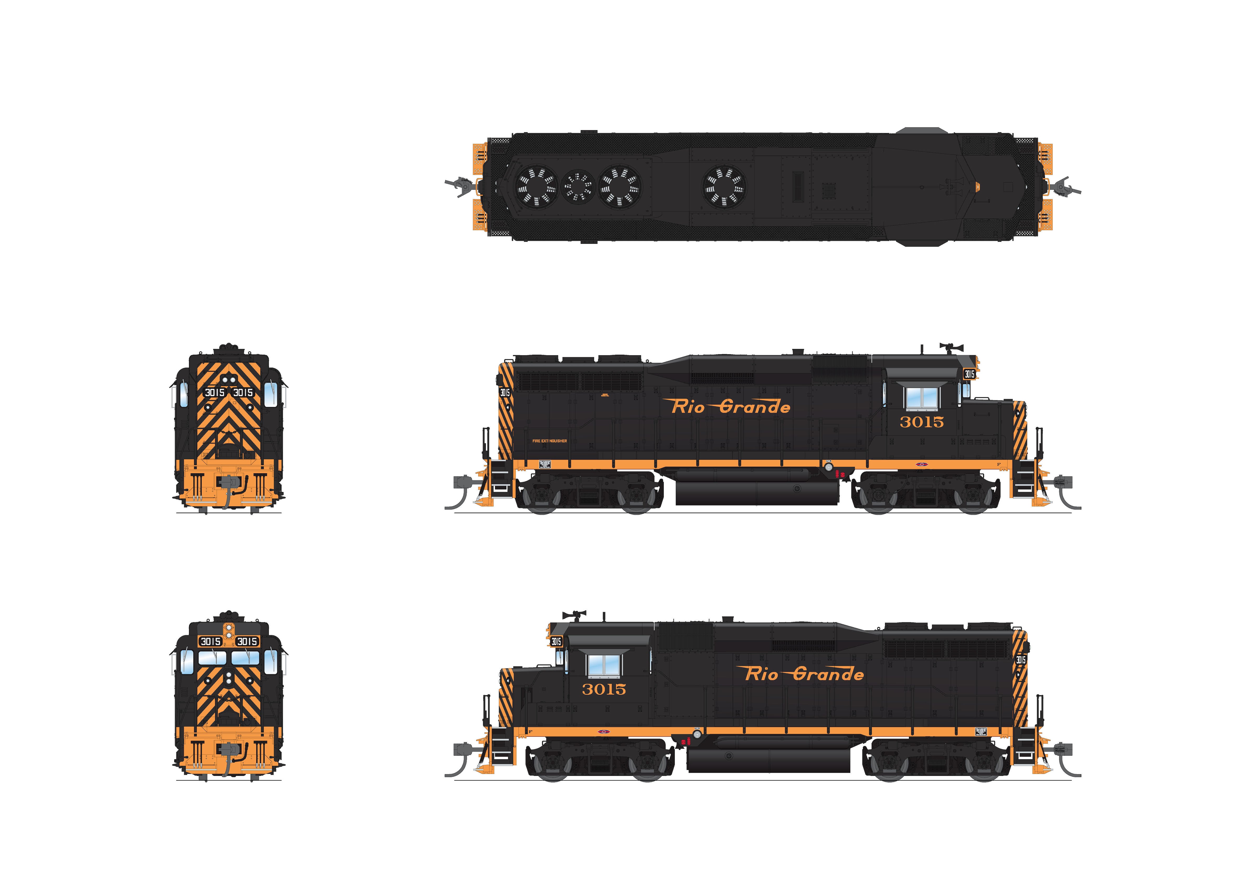 7570 EMD GP30, DRGW 3015, Small "Rio Grande", Paragon4 Sound/DC/DCC, HO Default Title