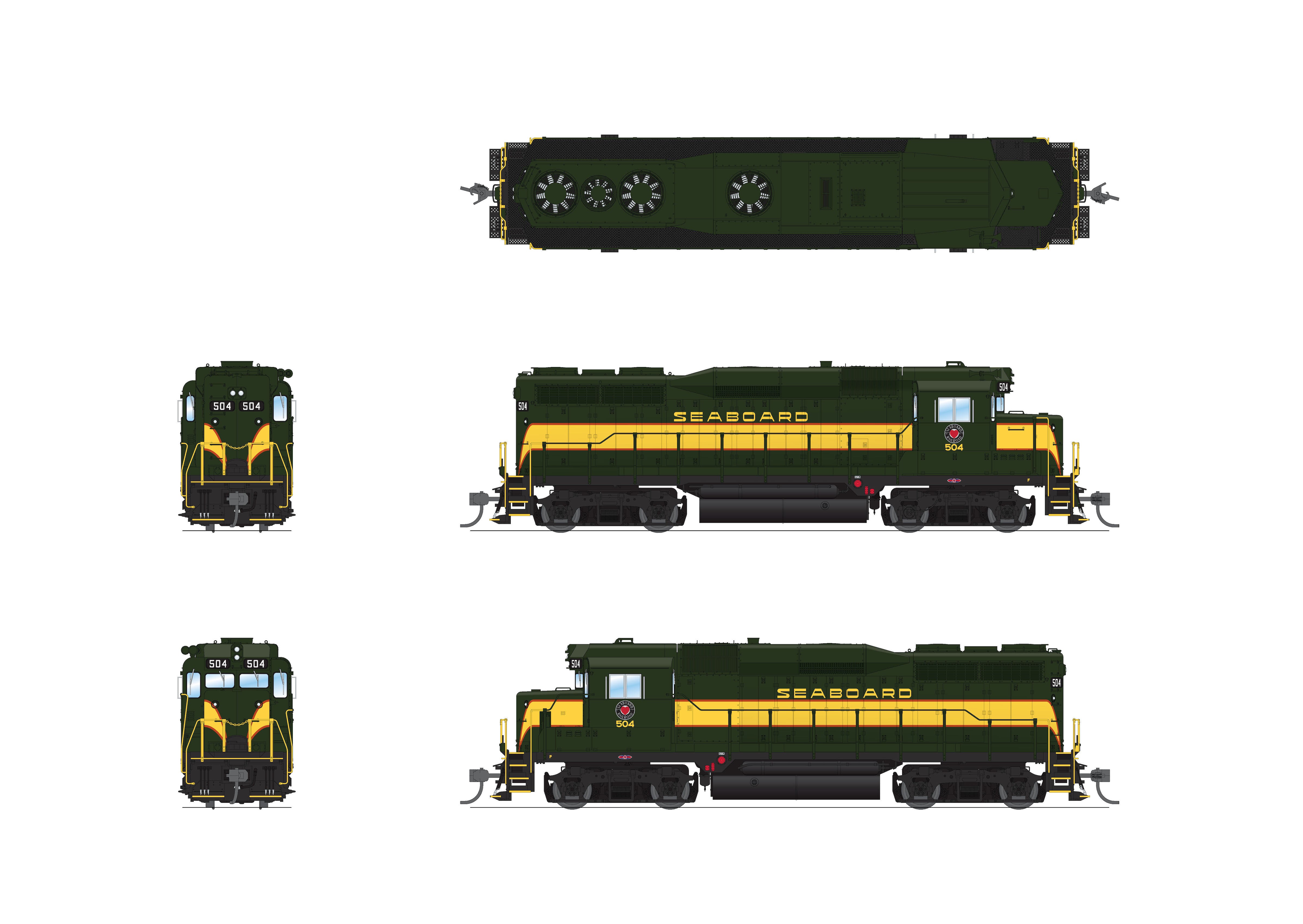 9577 EMD GP30, SAL 508, Pullman Green, Yellow, & Orange, No-Sound / DCC-Ready, HO