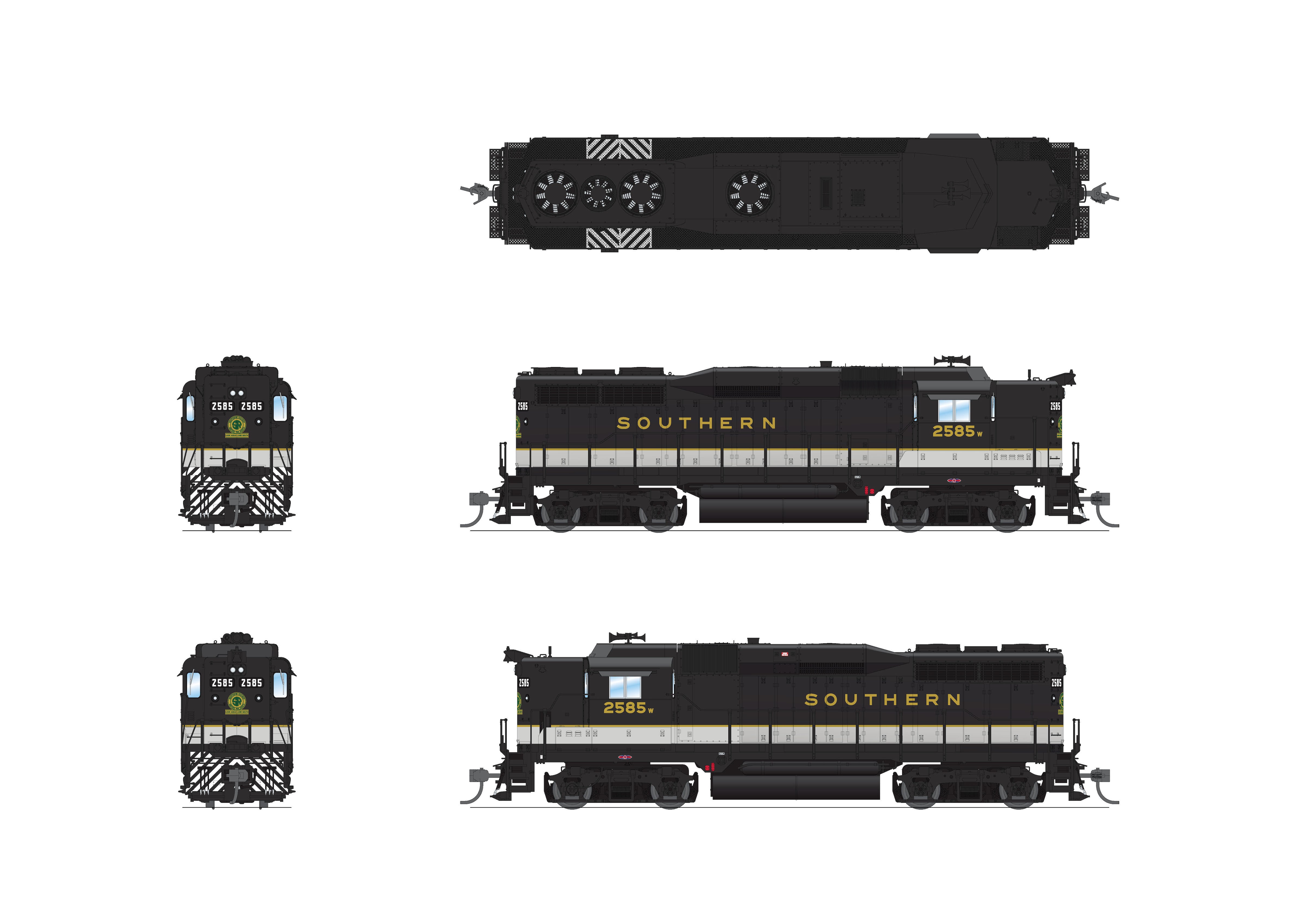 7578 EMD GP30, SOU 2585, Tuxedo Scheme, Paragon4 Sound/DC/DCC, HO