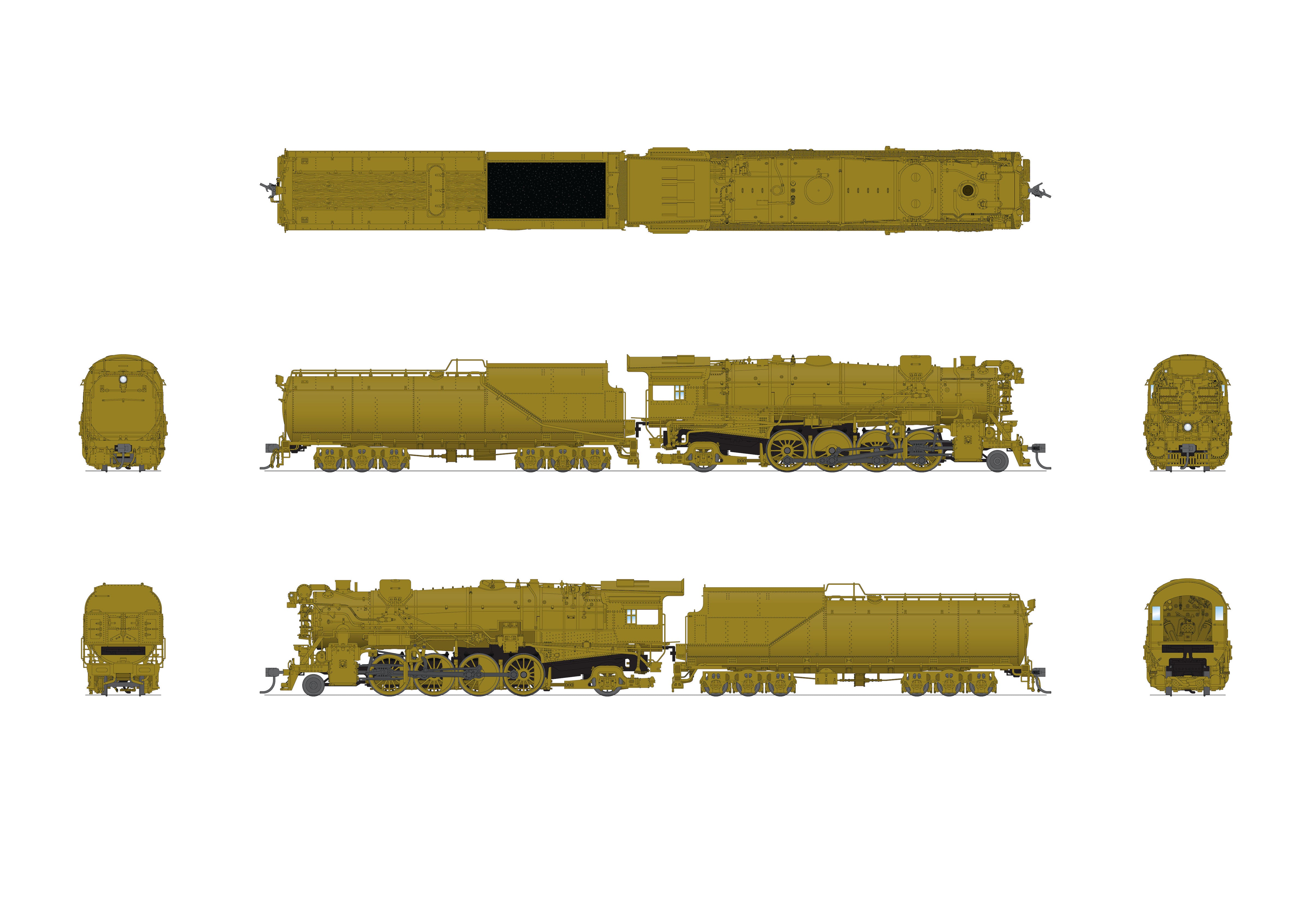 7600 Chesapeake & Ohio K-2 Mikado, Unlettered, Painted Brass, 16-VC Tender, Paragon4 Sound/DC/DCC, Smoke, HO Default Title
