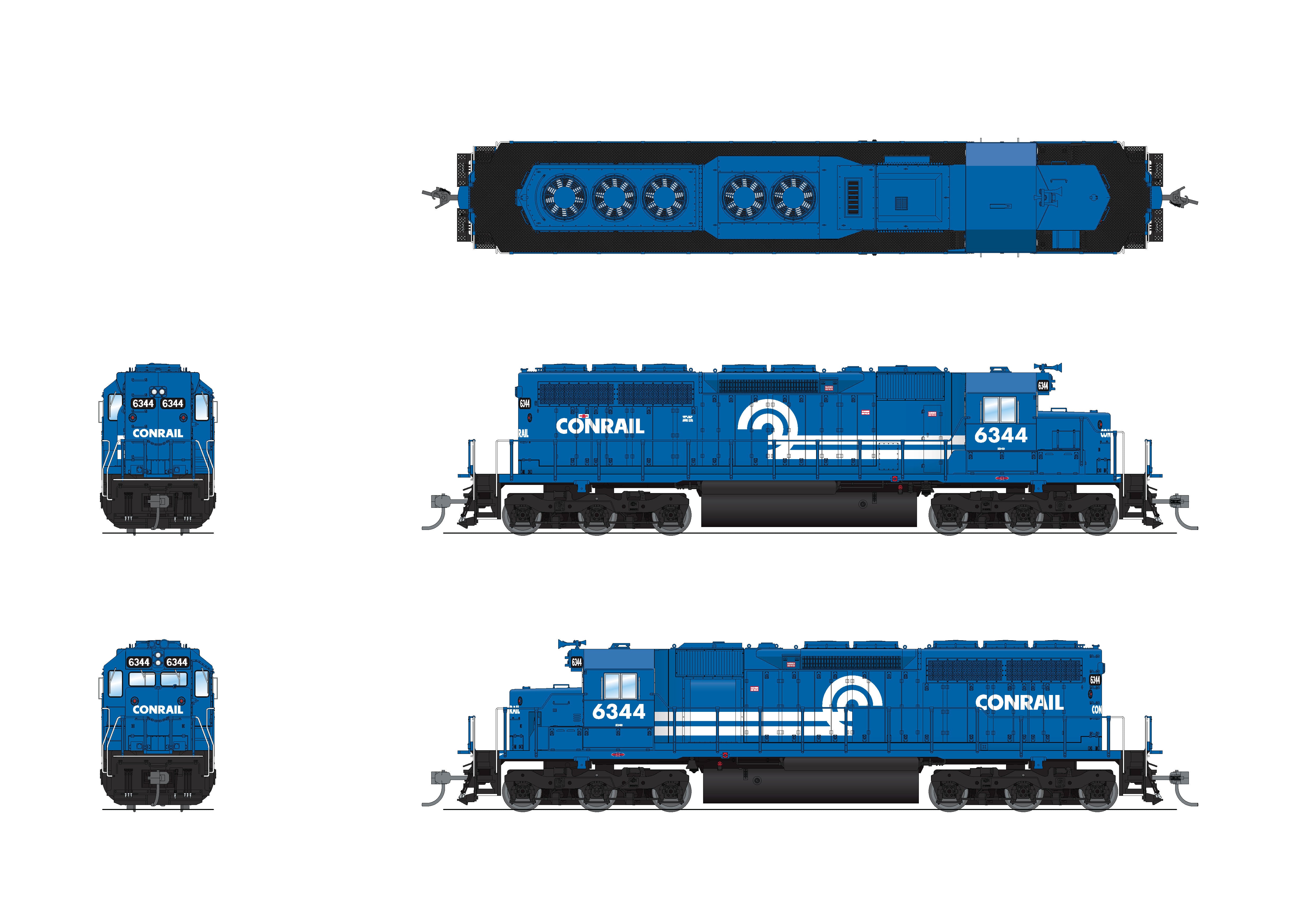 7638 EMD SD40, CR 6344, Conrail Blue, Paragon4 Sound/DC/DCC, HO Default Title