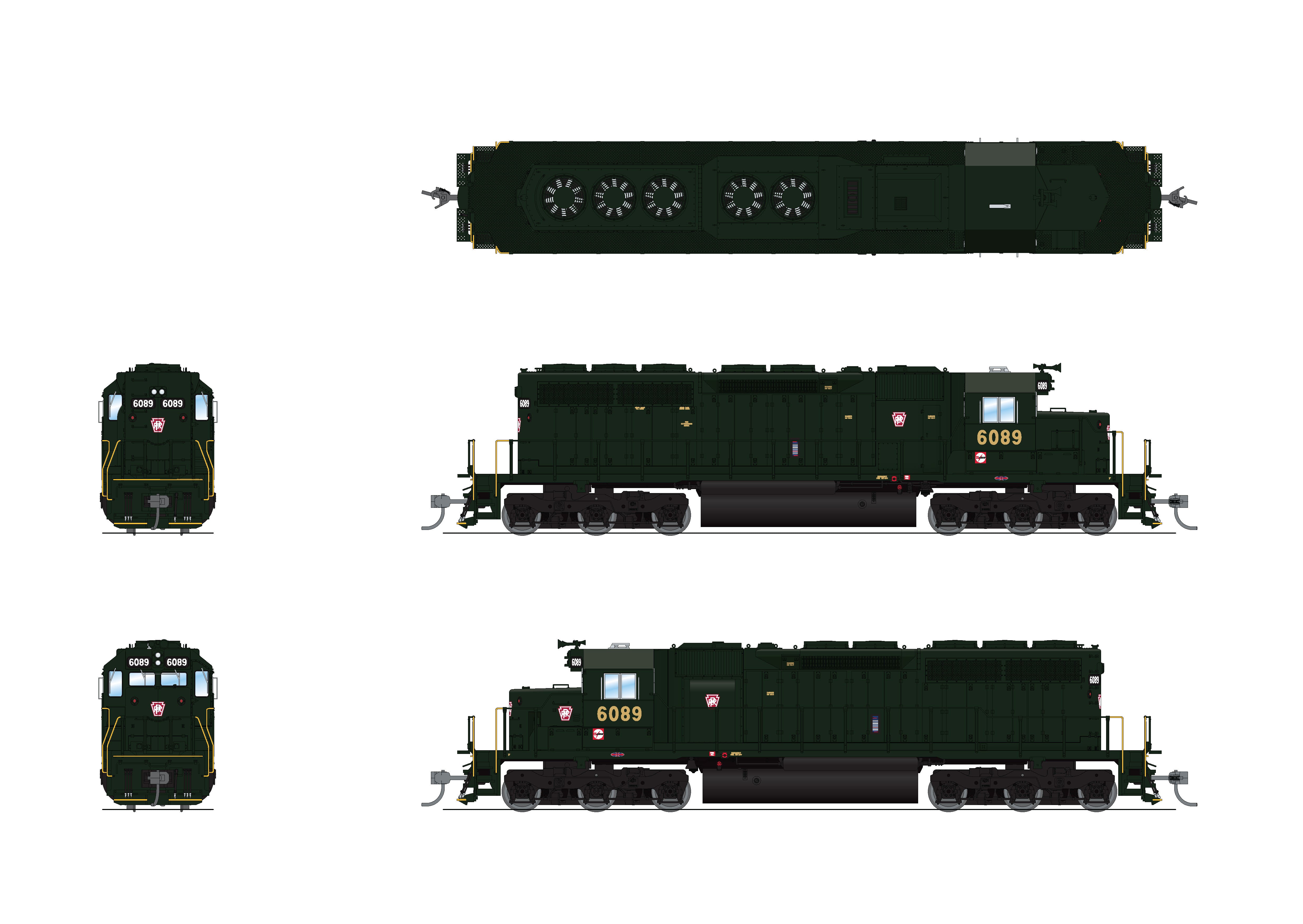 7642 EMD SD40, PRR 6089, DGLE, Paragon4 Sound/DC/DCC, HO