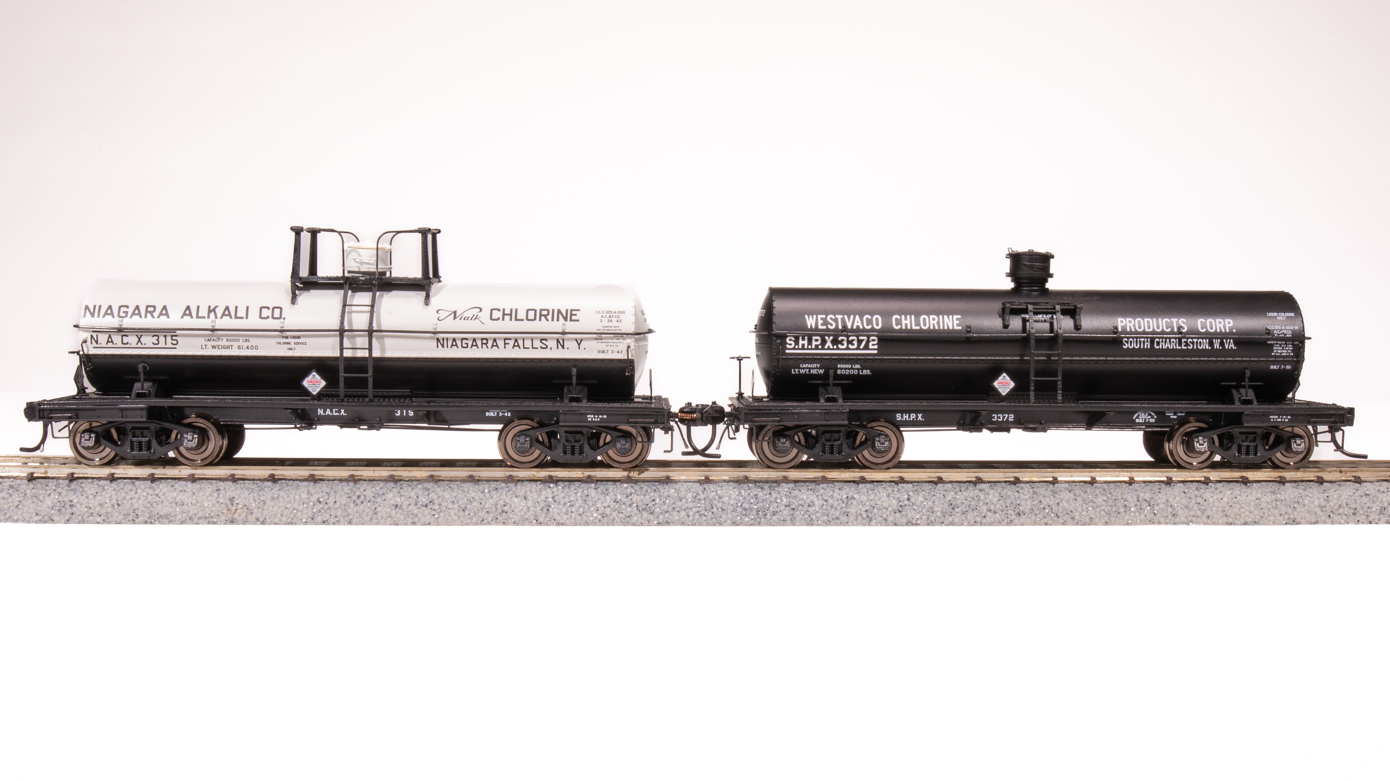 未使用 バックマン HOゲージ IvattClass 2MT Tank 7663 6000 Gallon Tank, Early 1950's Variety 2-pack A, HO (Niagara Alka