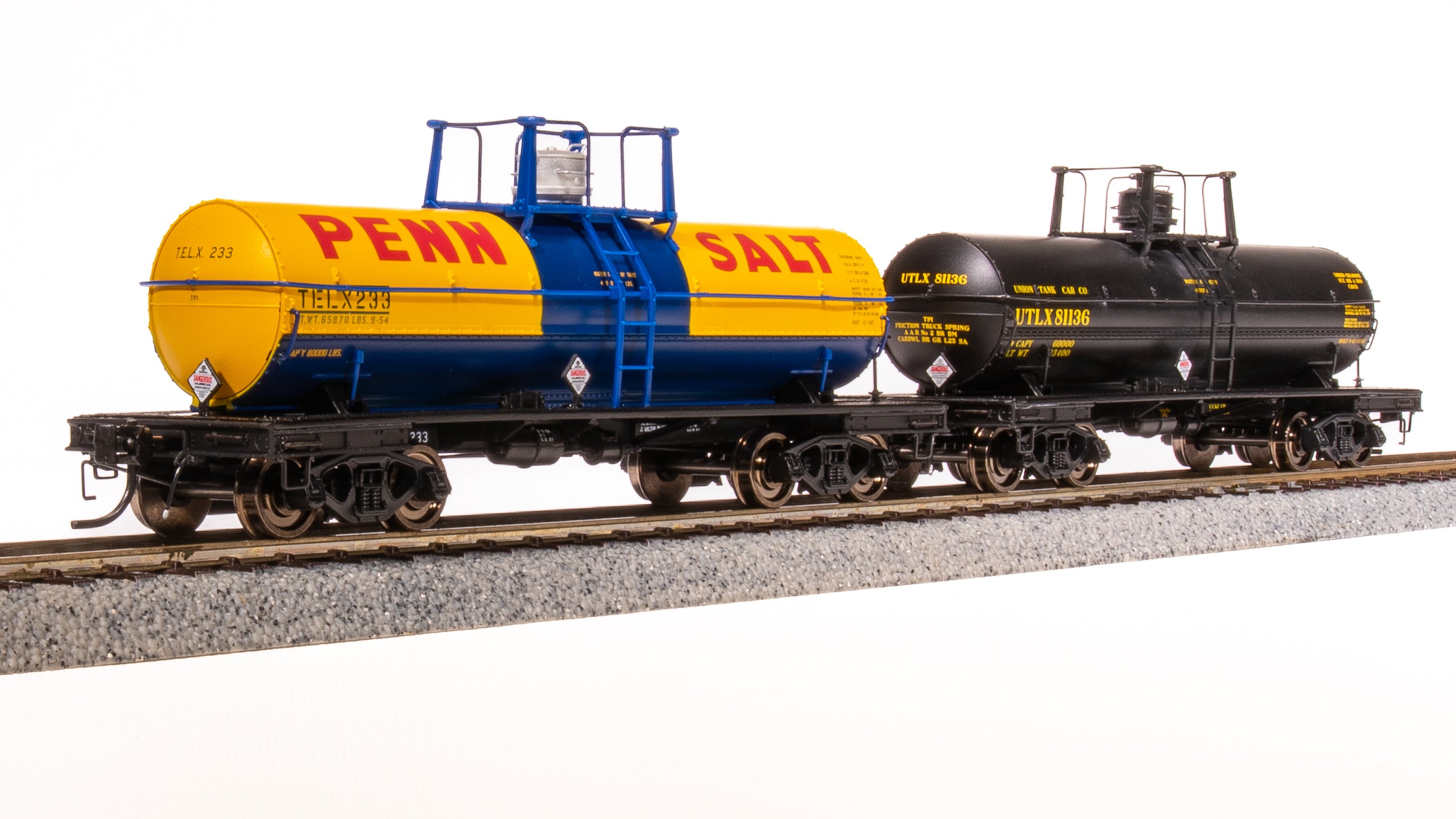 7668 6000 Gallon Tank, Late 1950's Variety 2-pack C, HO (UTLX, Penn Sa