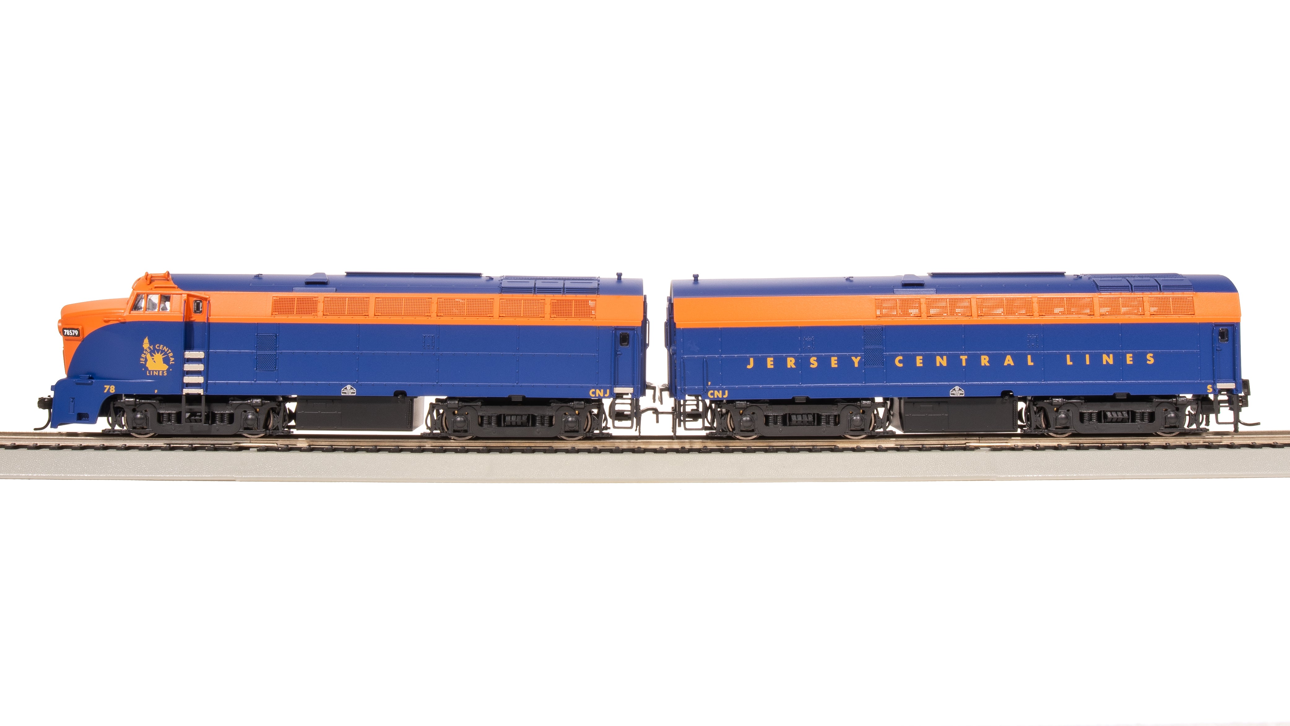 7700 RF-16 Sharknose A/B, CNJ 78/#S, Blue & Orange, A-unit Paragon4  Sound/DC/DCC, Unpowered B, HO (Fantasy Paint Scheme)