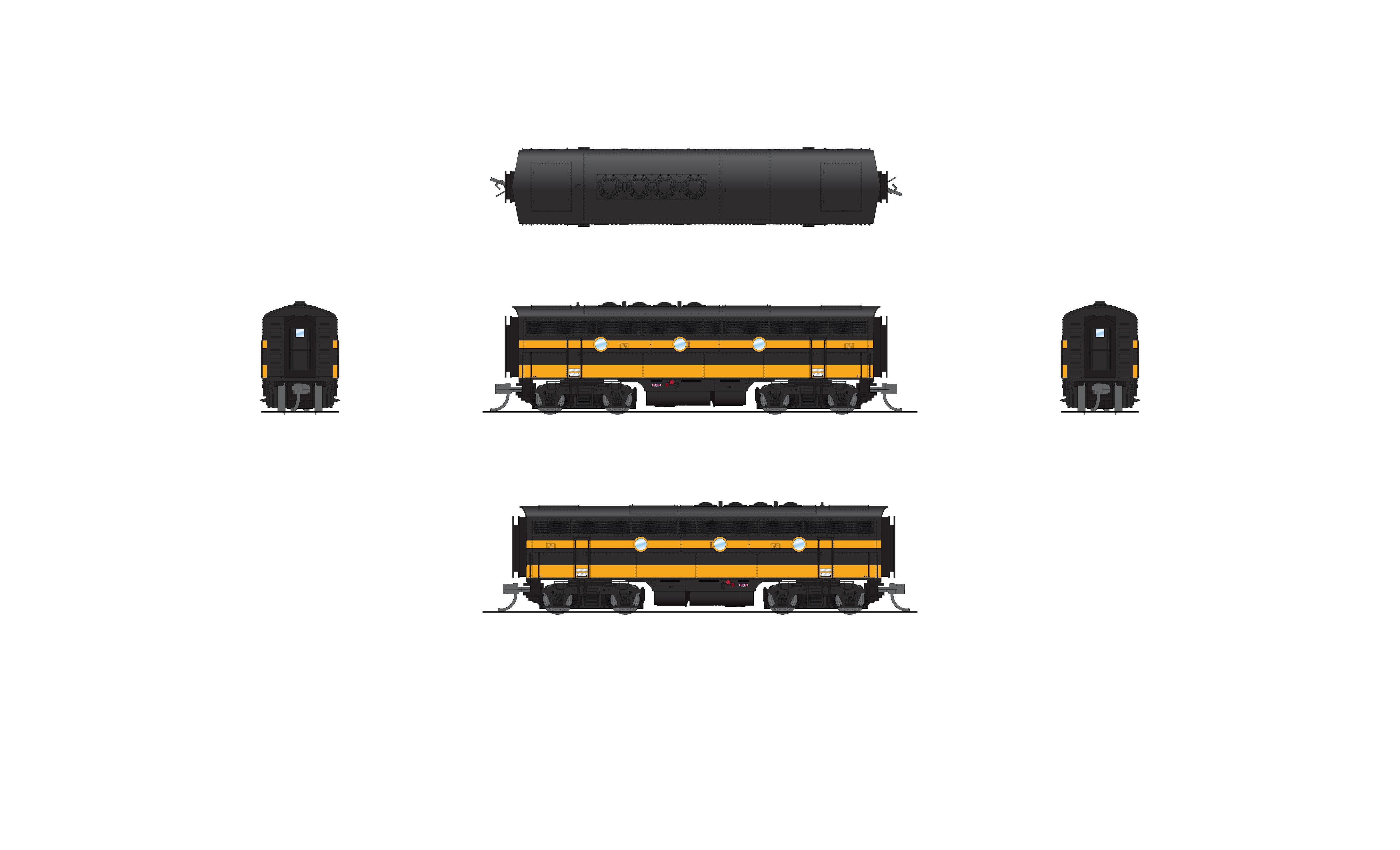 9057 EMD F3B, SLSF 5101, Black & Yellow, No-Sound / DCC-Ready, N
