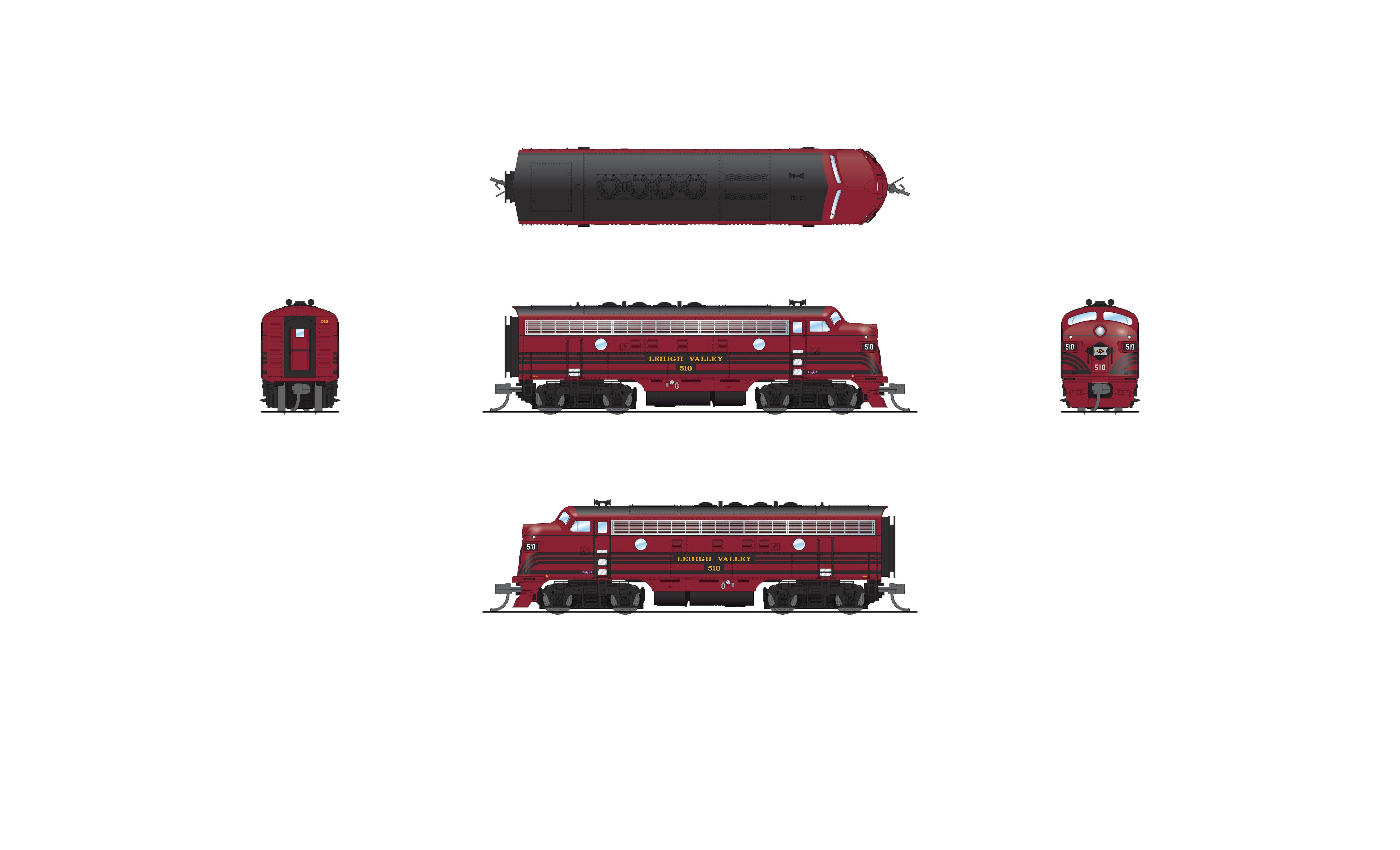 9058 EMD F3A, LV 512, Cornell Red w/ Black Stripes, No-Sound / DCC-Ready, N