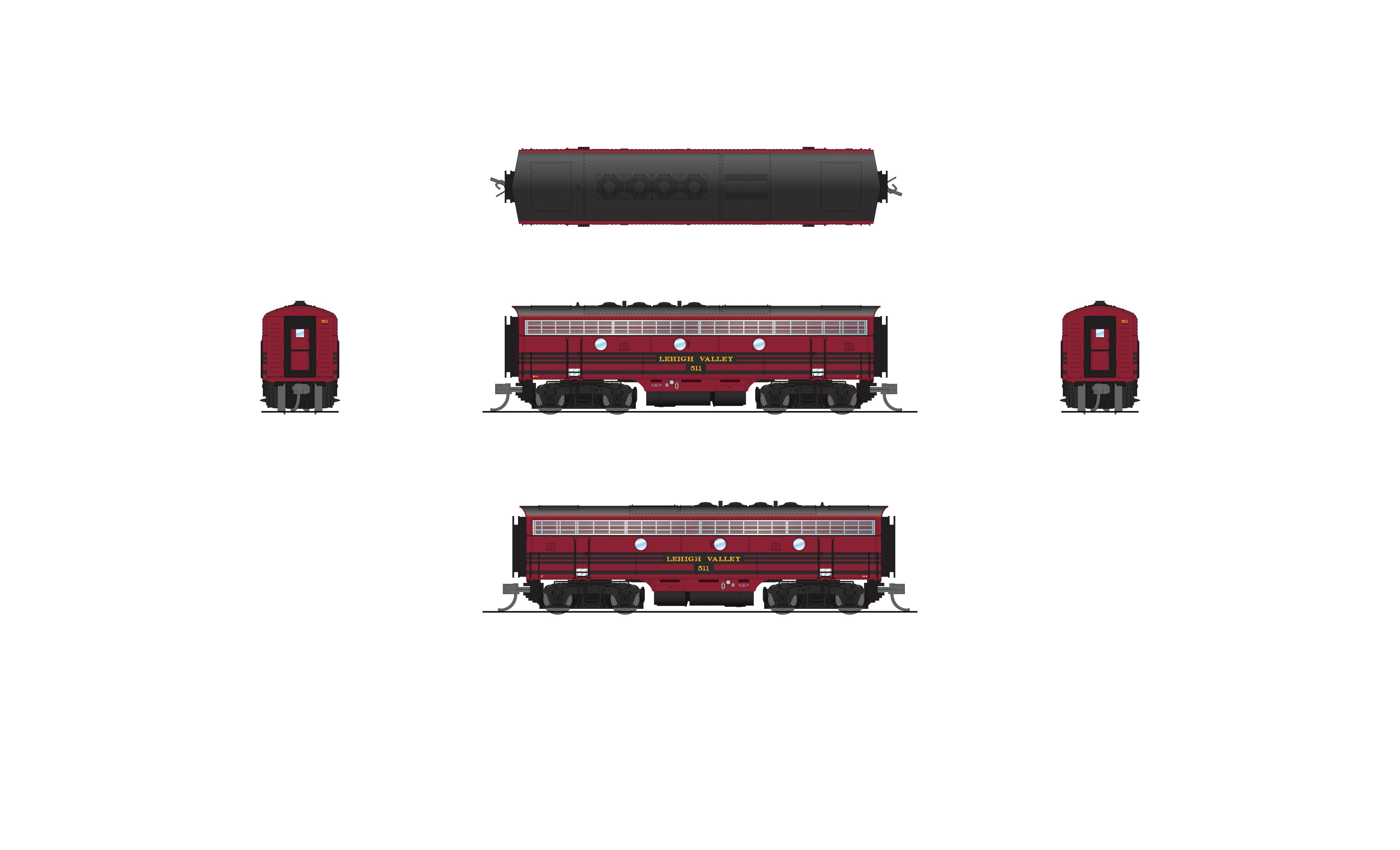 9059 EMD F3B, LV 513, Cornell Red w/ Black Stripes, No-Sound / DCC-Ready, N