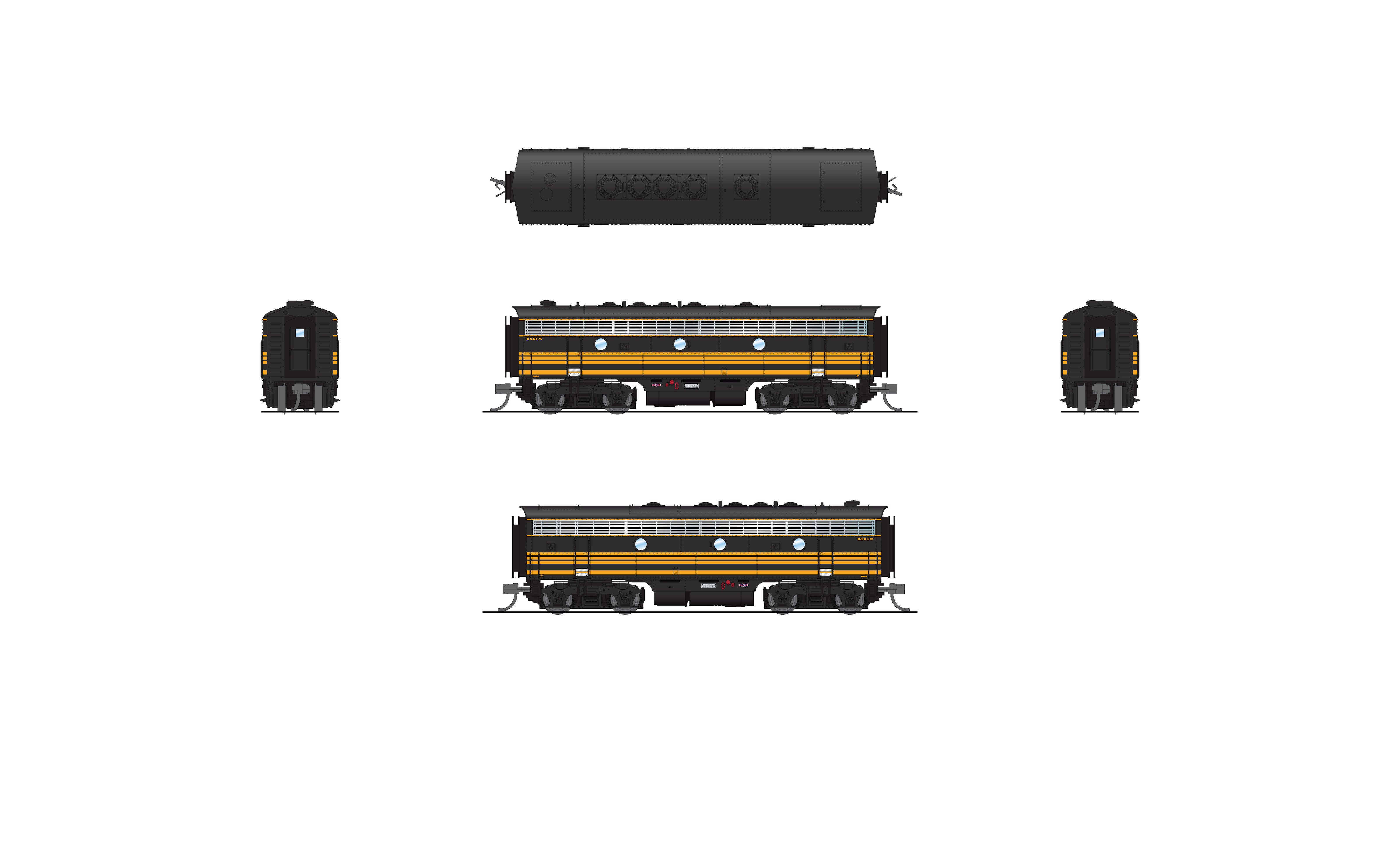 9081 EMD F7B, DRGW 5563, Black 3-stripe, No-Sound / DCC-Ready, N