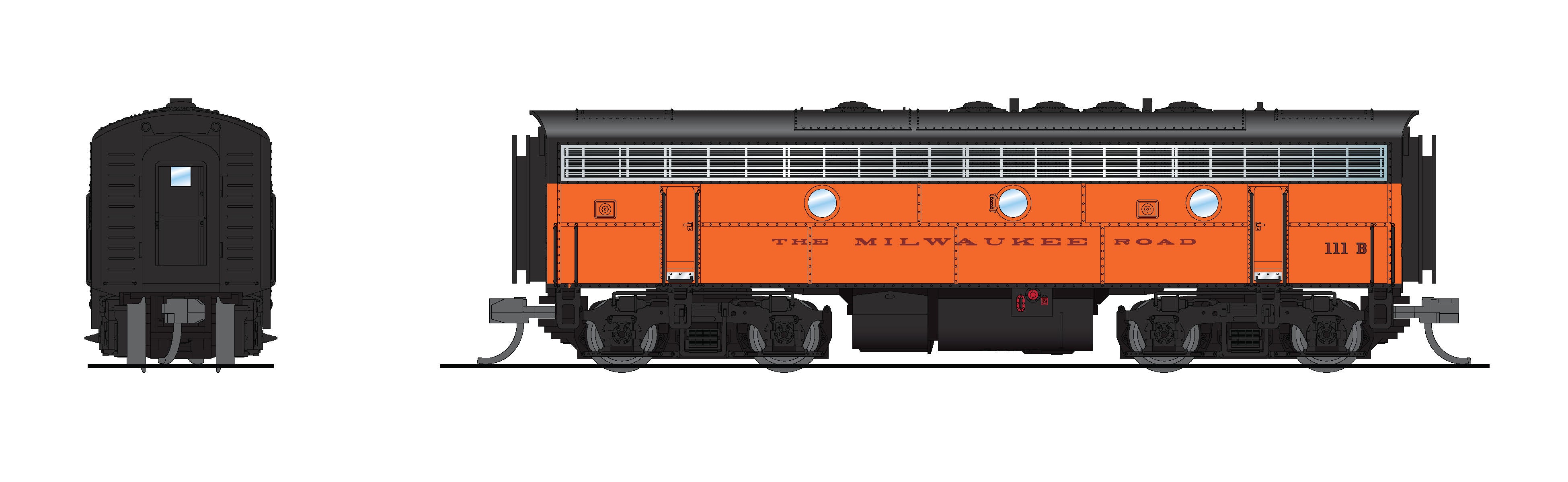9083 EMD F7B, MILW 114B, Orange & Black, No-Sound / DCC-Ready, N