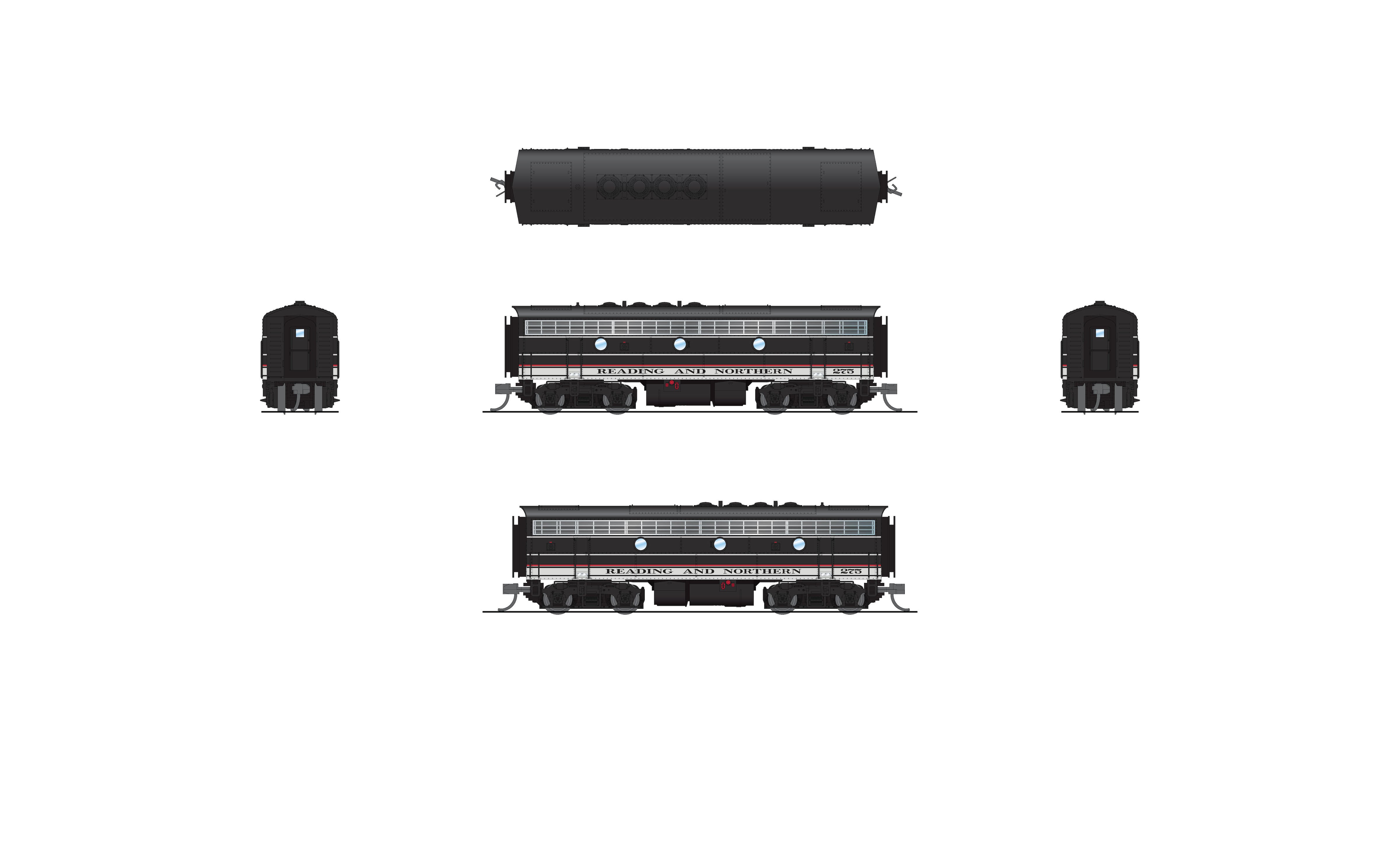 9091 EMD F7B, RBMN 275, Black/Red/White, No-Sound / DCC-Ready, N