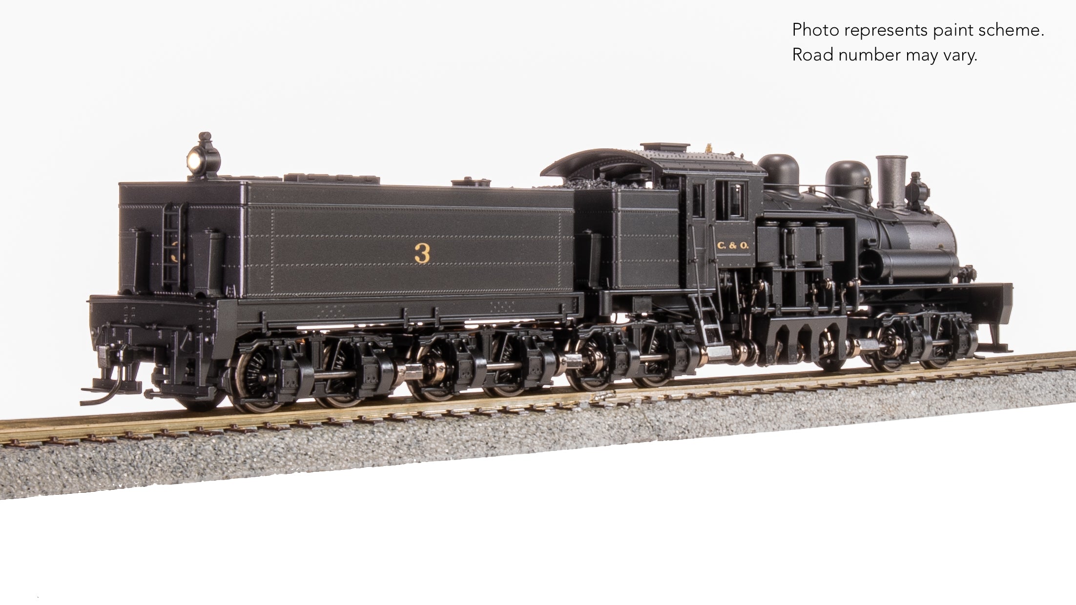 7812 Class D 4-truck Shay, C&O #8, In-Service Paint, Paragon4 Sound/DC/DCC, Smoke, HO