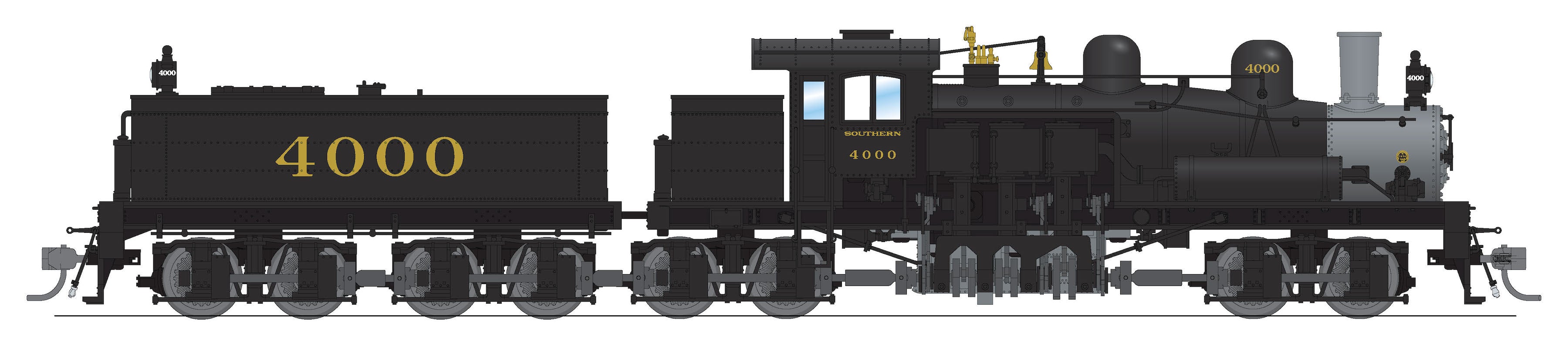 REFURBISHED R7815 Class D 4-truck Shay, SOU #4001, In-Service Paint, Paragon4 Sound/DC/DCC, Smoke, HO