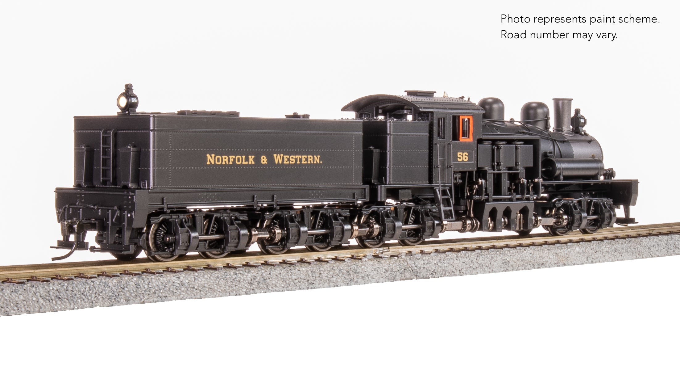 7816 Class D 4-truck Shay, N&W 56, Paragon4 Sound/DC/DCC, Smoke, HO