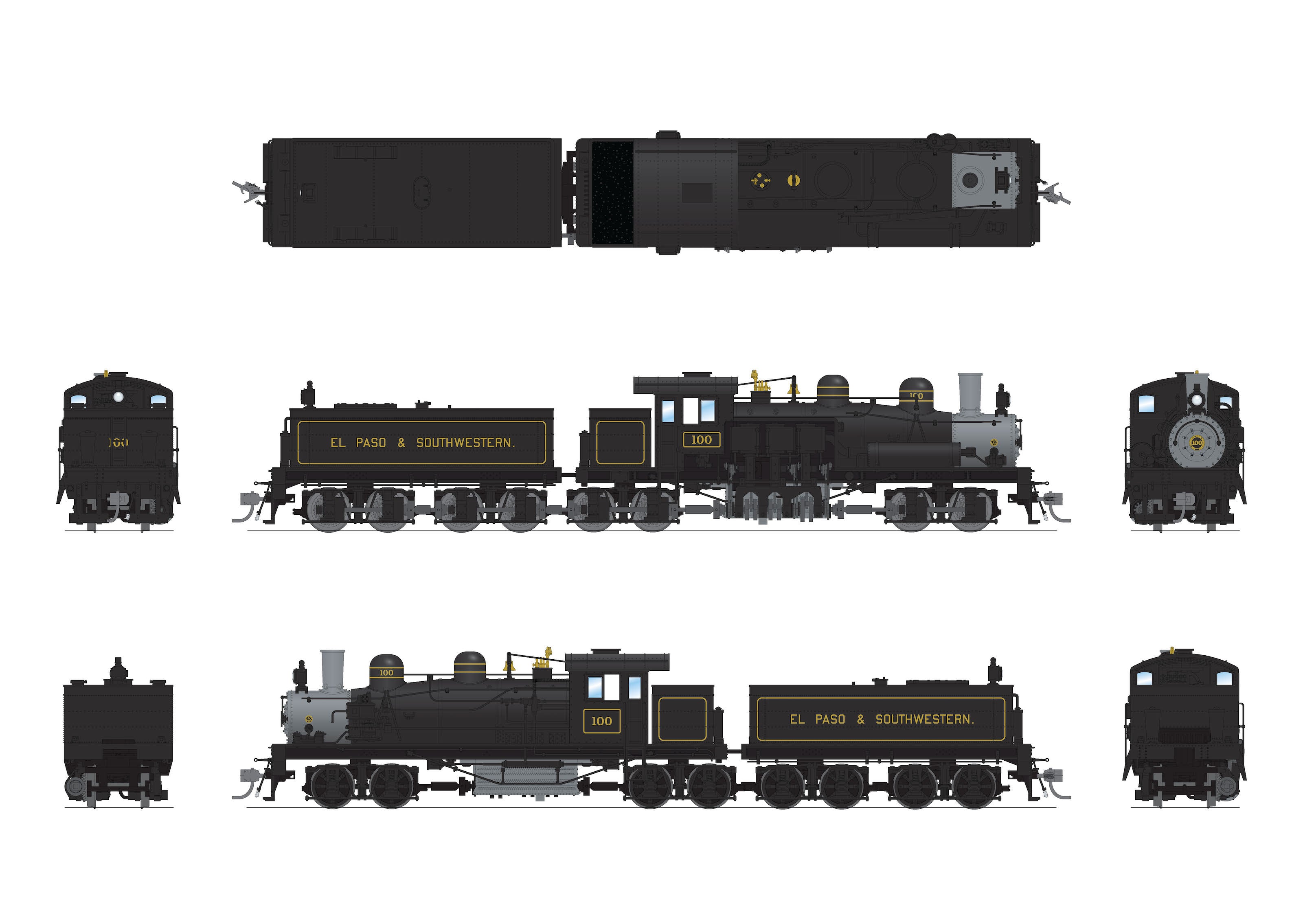 7826 Class D 4-truck Shay, EPSW #100, Paragon4 Sound/DC/DCC, Smoke, HO (Hobbytyme Exclusive)