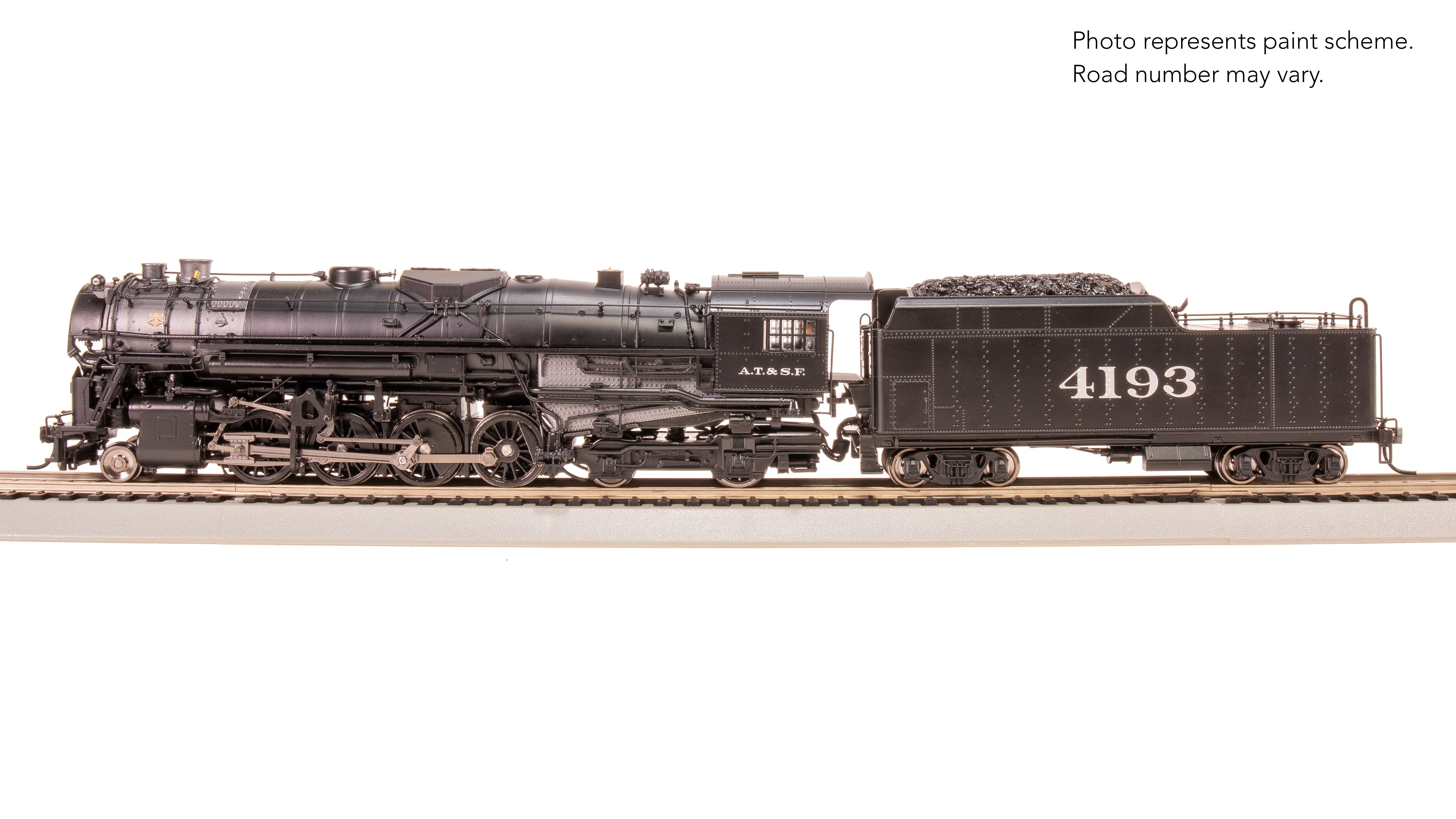 7845 ATSF 2-8-4 Berkshire, T1a #4193, 4-axle Tender, Spoked Main Driver, No-Sound/DCC Ready, HO