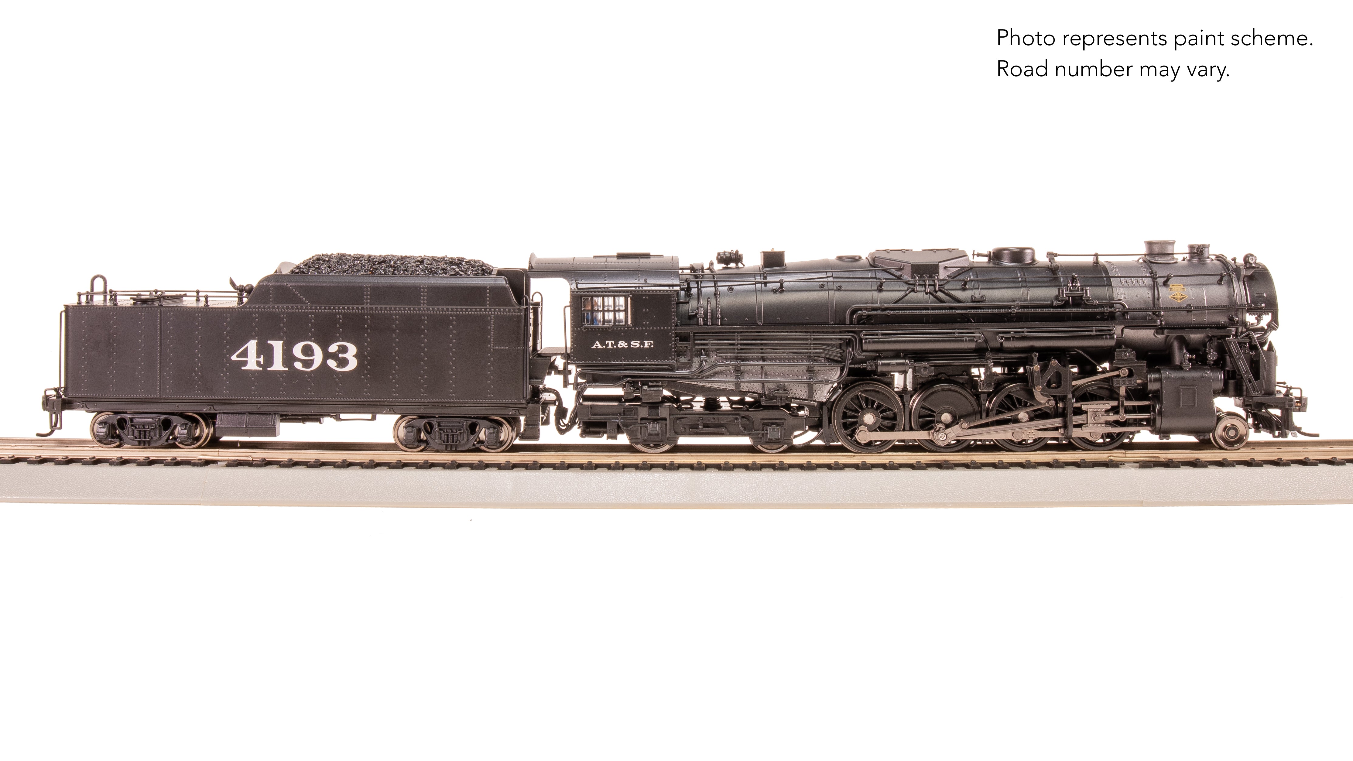 7845 ATSF 2-8-4 Berkshire, T1a #4193, 4-axle Tender, Spoked Main Driver, No-Sound/DCC Ready, HO