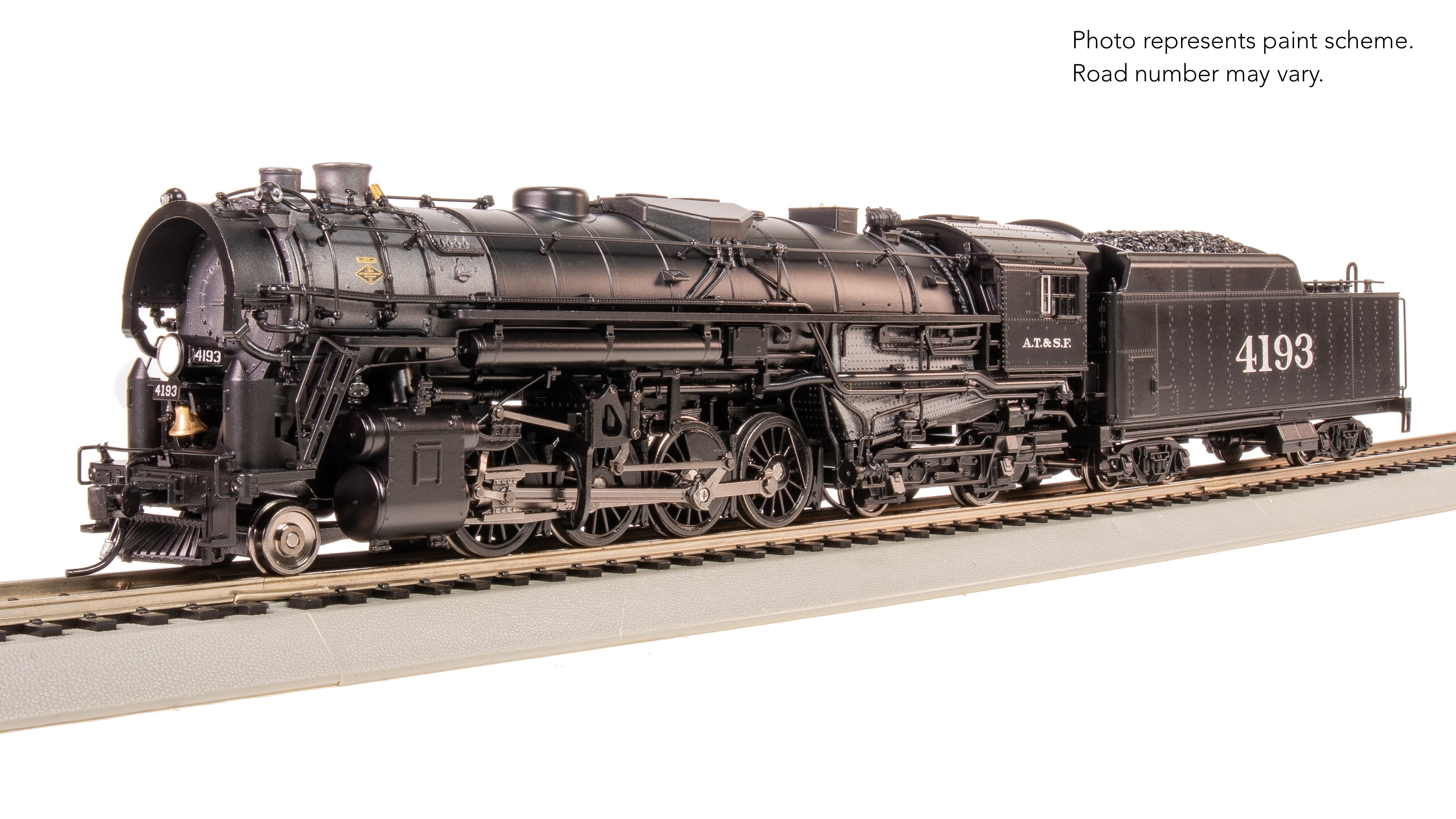 7845 ATSF 2-8-4 Berkshire, T1a #4193, 4-axle Tender, Spoked Main Driver, No-Sound/DCC Ready, HO