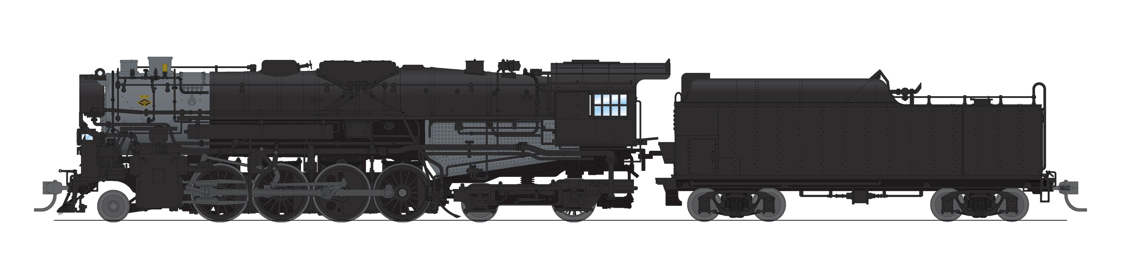 7886 Boston & Maine 2-8-4 Berkshire, T1a, Unlettered, 4-axle Tender, Paragon4 Sound/DC/DCC, Smoke, HO