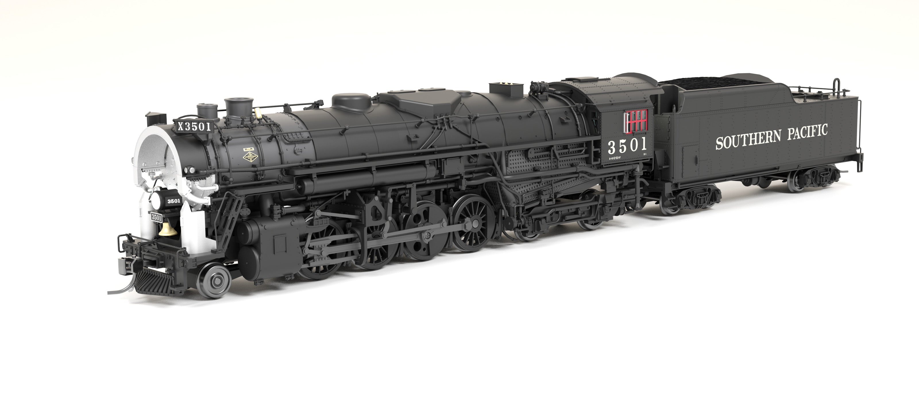 7900 Southern Pacific 2-8-4 Berkshire, T1a #3501, 4-axle Tender, Paragon4 Sound/DC/DCC, Smoke, HO