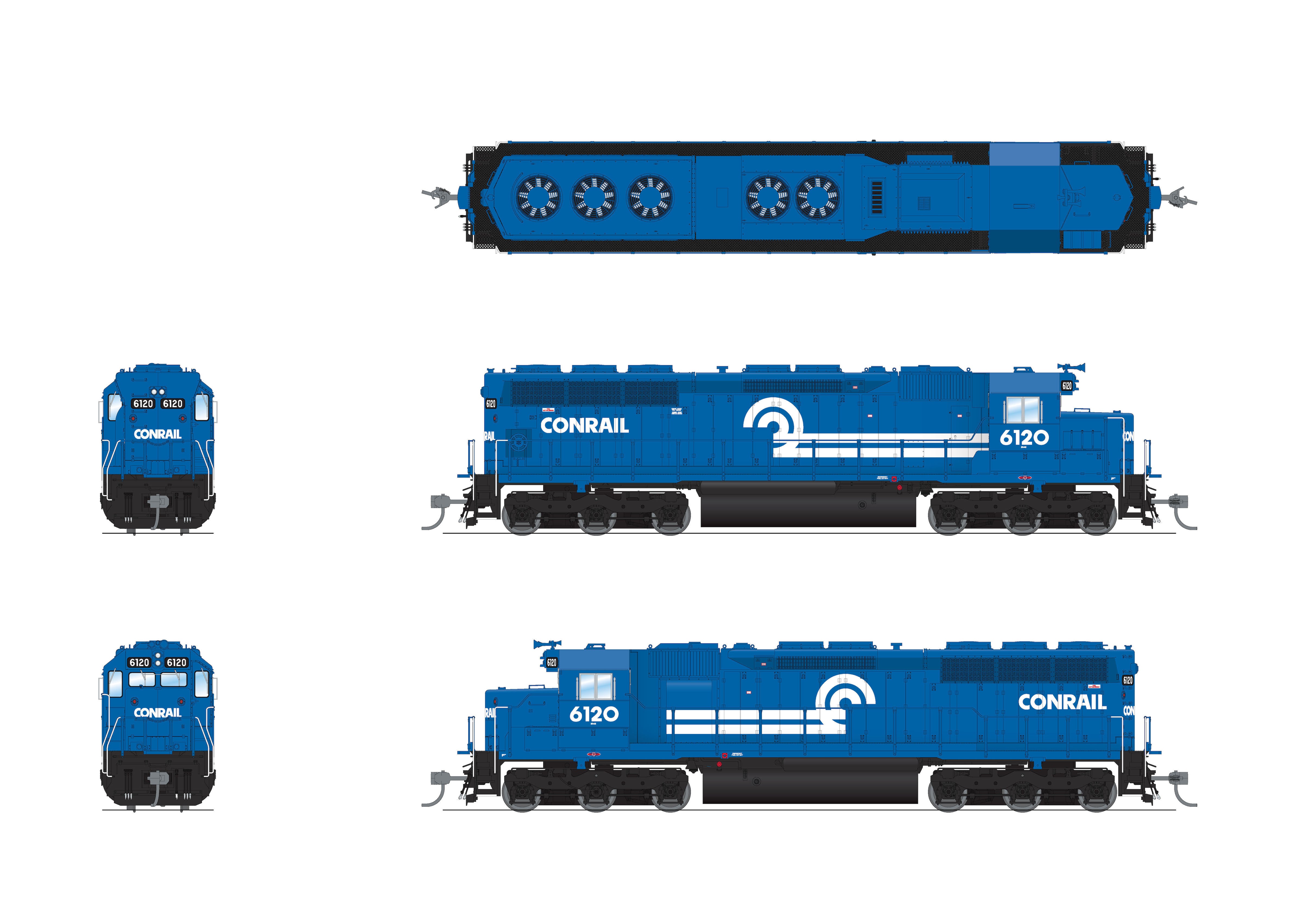 7933 EMD SD45, Conrail 6143, Conrail Blue, Paragon4 Sound/DC/DCC, HO