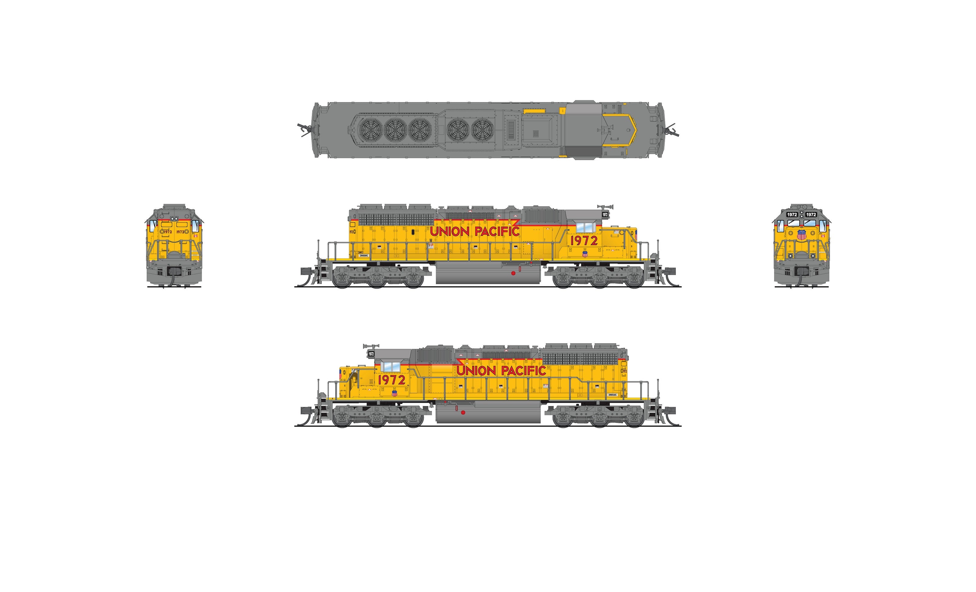 7967 EMD SD40-2, UP 1972, 2010's Appearance, Paragon4 Sound/DC/DCC, N
