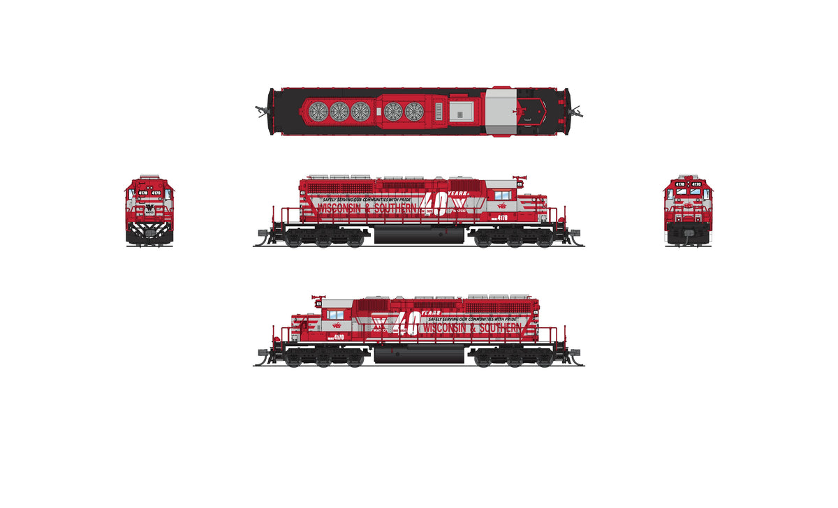 9960 EMD SD40-2, WSOR 4170, 40th Anniversary Engine, No-Sound / DCC-Re