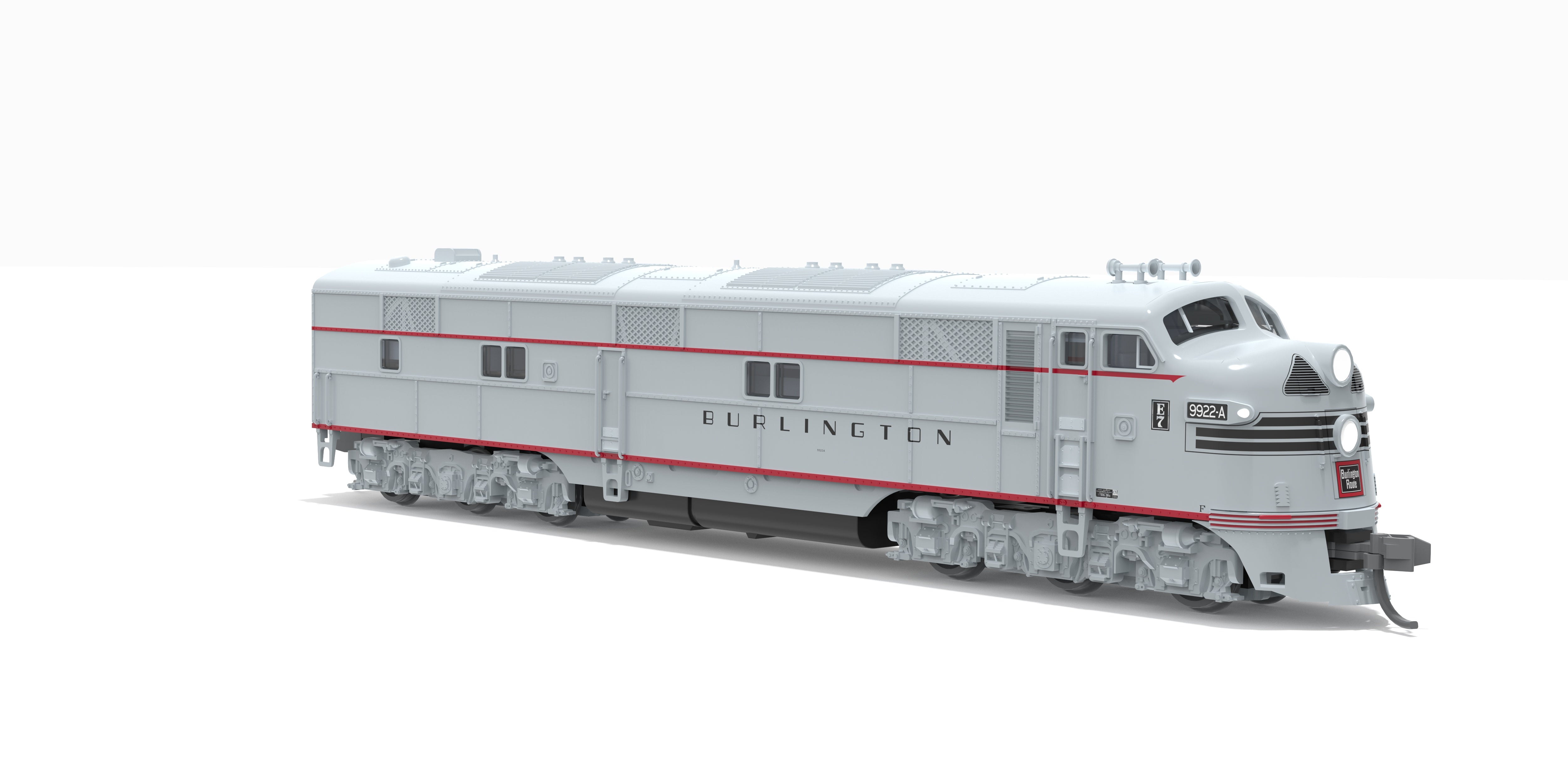 10255 EMD E7A, CB&Q 9922B, Stainless w/ Black Stripes, Paragon4 Sound/DC/DCC, N (Pioneer Trains Exclusive)