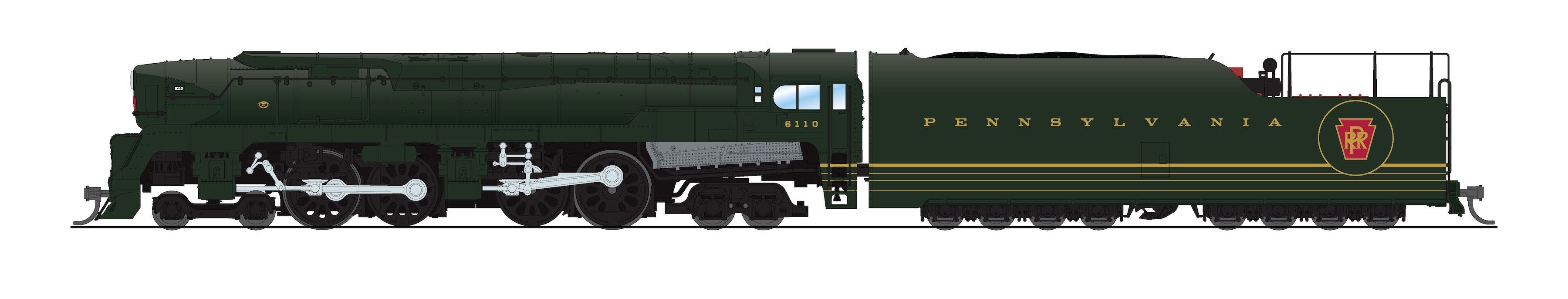 9026 PRR T1 Duplex, #6110, w/ As-Delivered Lettering, No-Sound / DCC-Ready, N (Fantasy Paint Scheme)