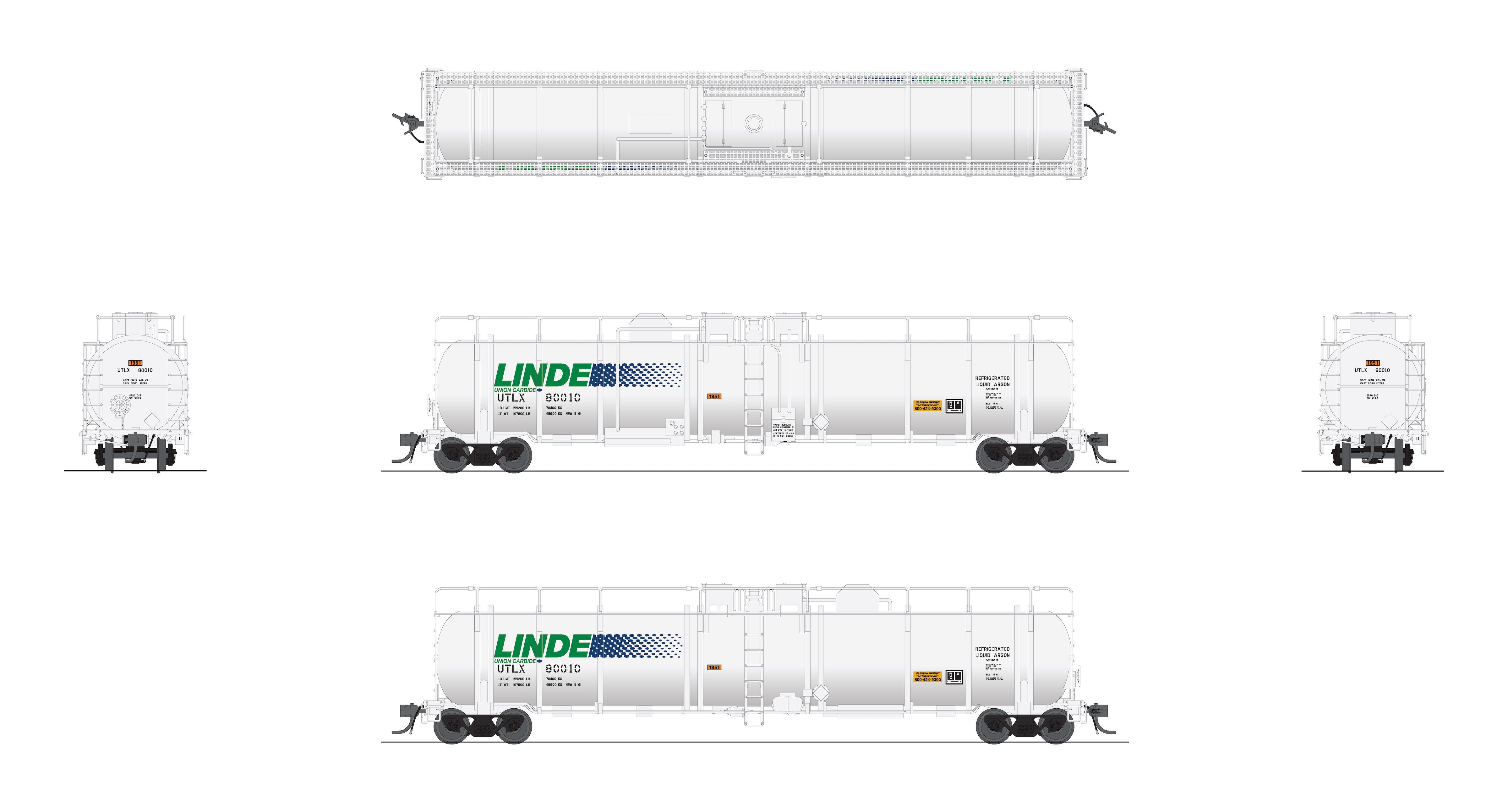 8035 Cryogenic Tank Car, Linde Type A, 2-Pack, HO Default Title