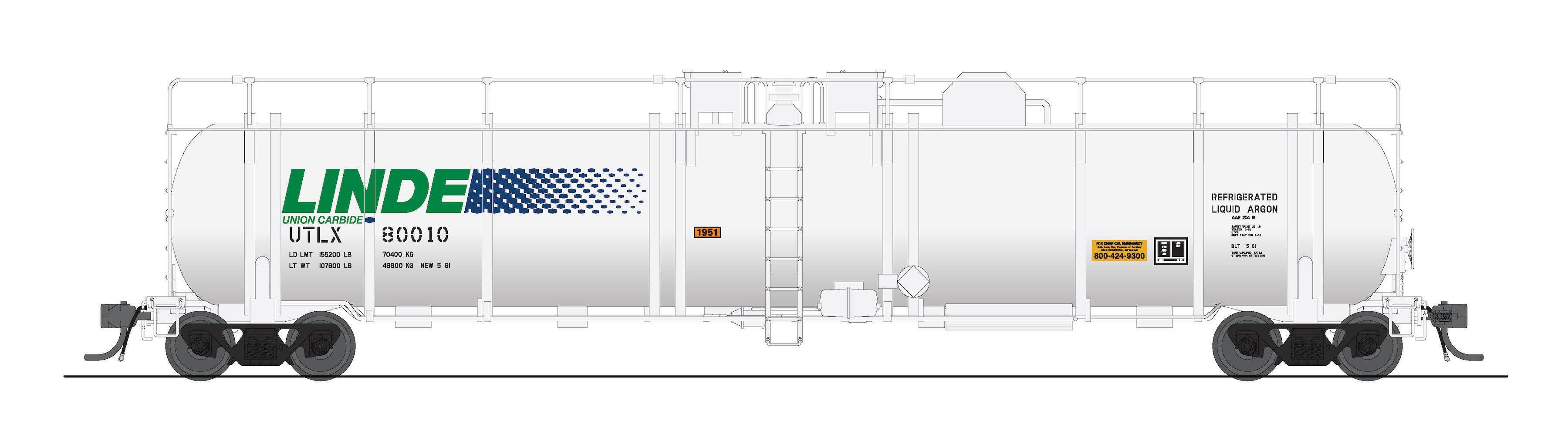8035 Cryogenic Tank Car, Linde Type A, 2-Pack, HO