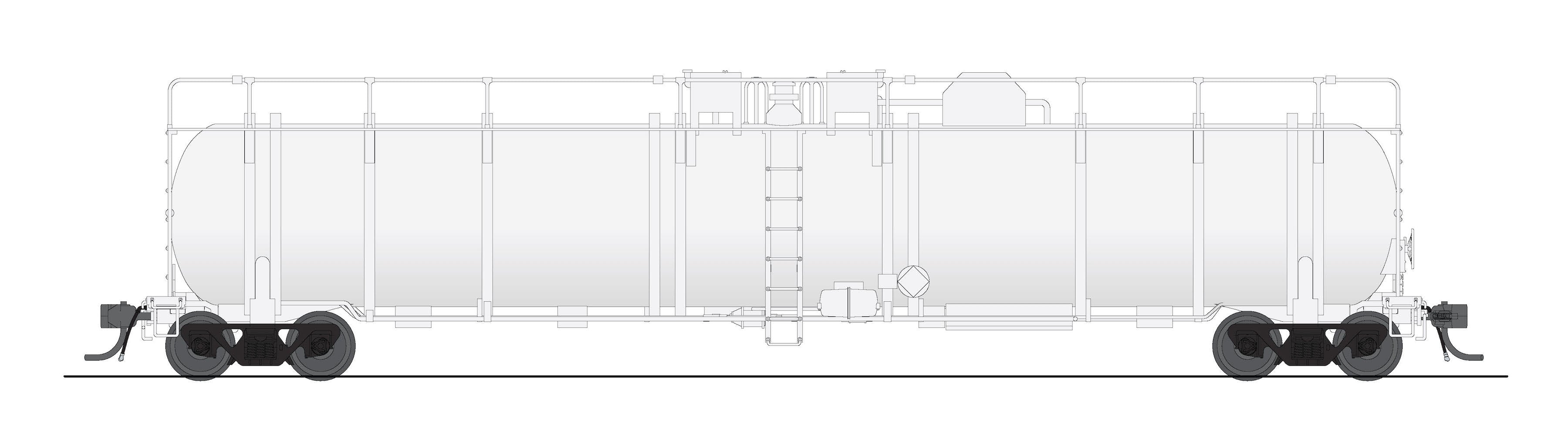 8048 Cryogenic Tank Car, Unlettered, Painted White, Single Car, Type A, HO