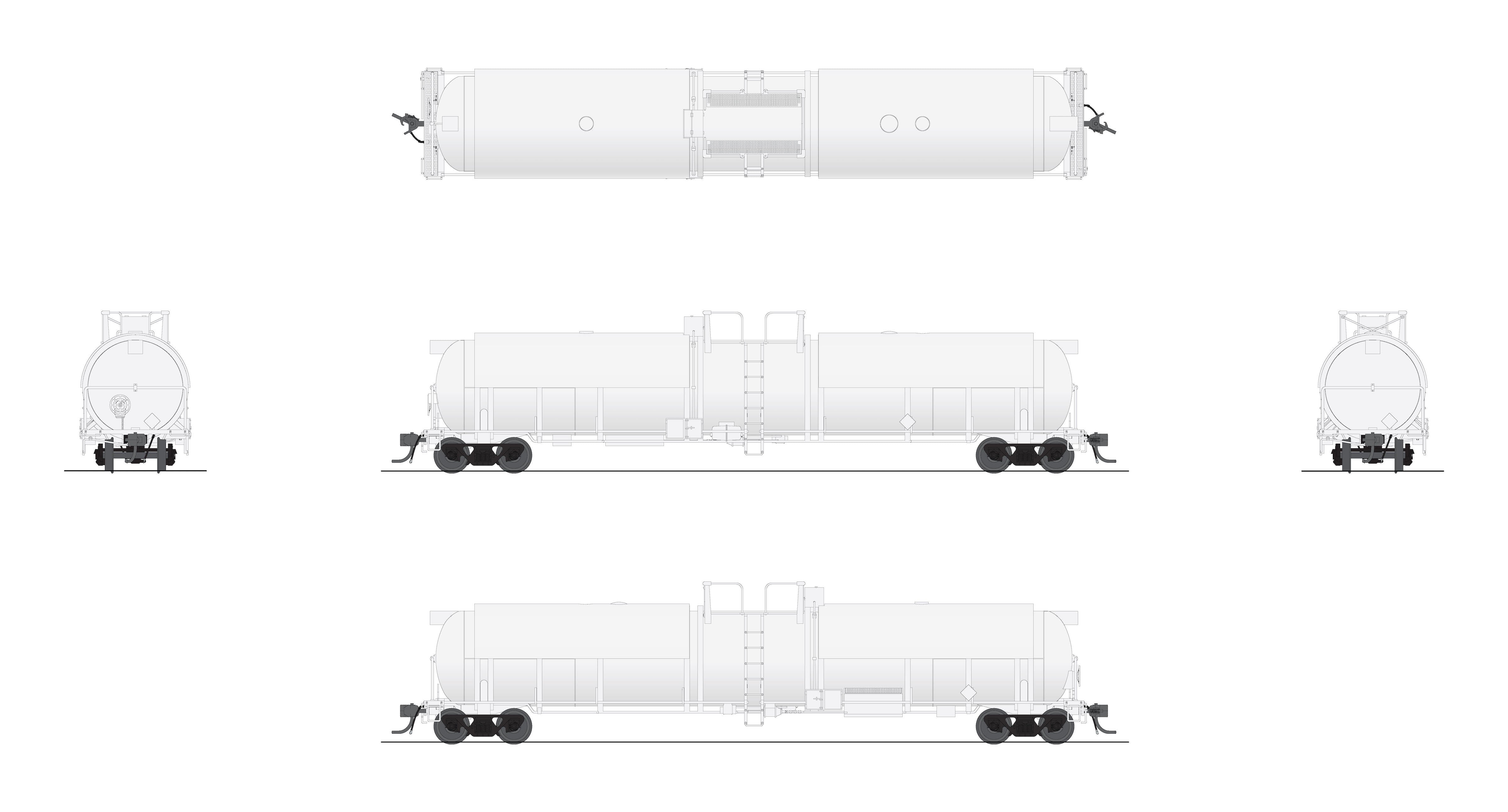 8049 Cryogenic Tank Car, Unlettered, Painted White, Single Car, Type B, HO Default Title