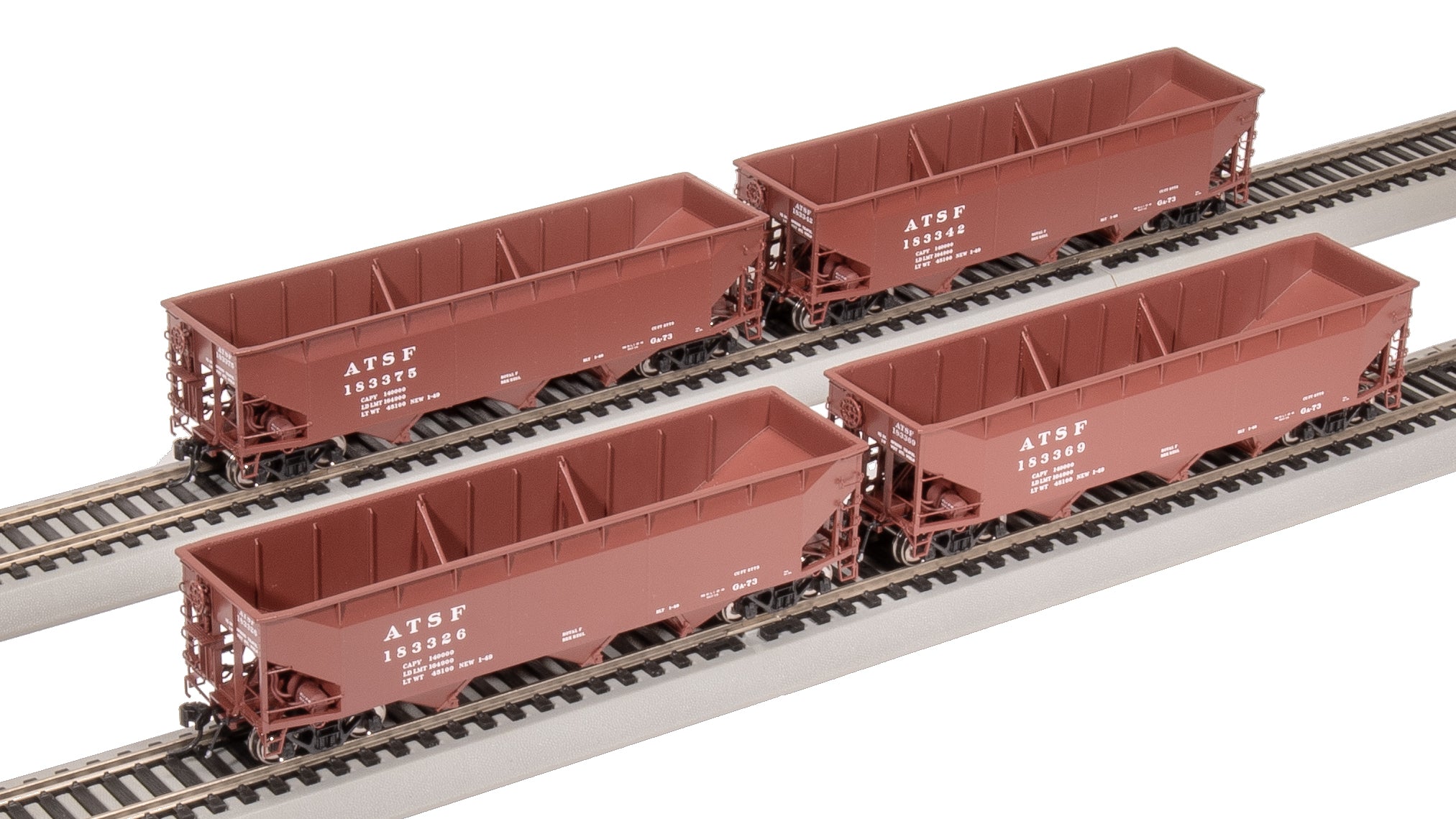 8100 AAR 70-ton Triple Hopper, ATSF (GA-73), 4-PACK, HO