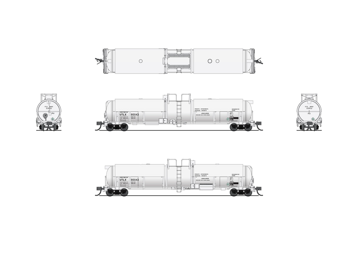 8156 Cryogenic Tank Car, UTLX White, Single Car, N