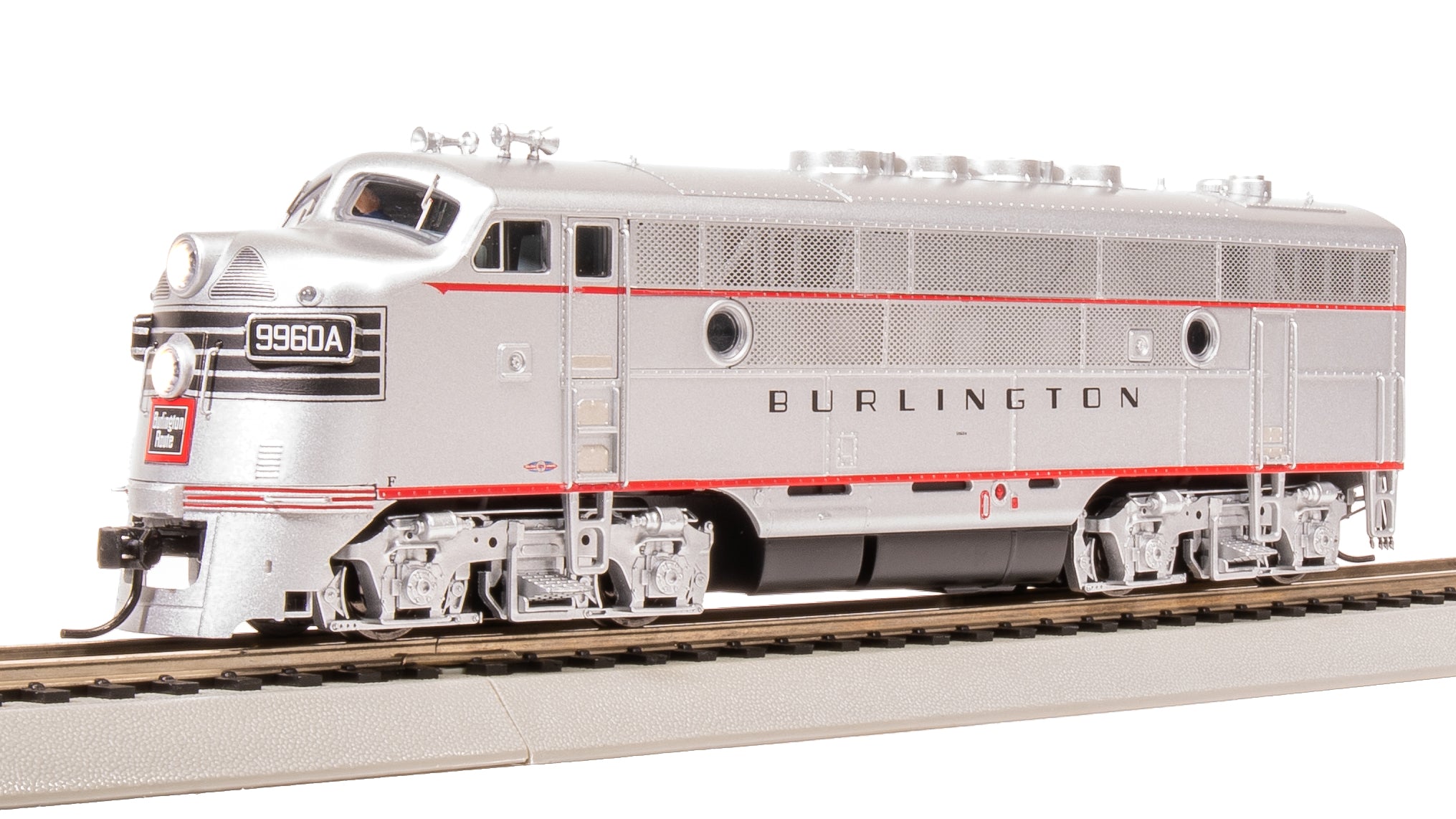 8170 EMD F3A, CBQ 9960C, Aluminum w/ Black Nose Stripes, Paragon4 Soun