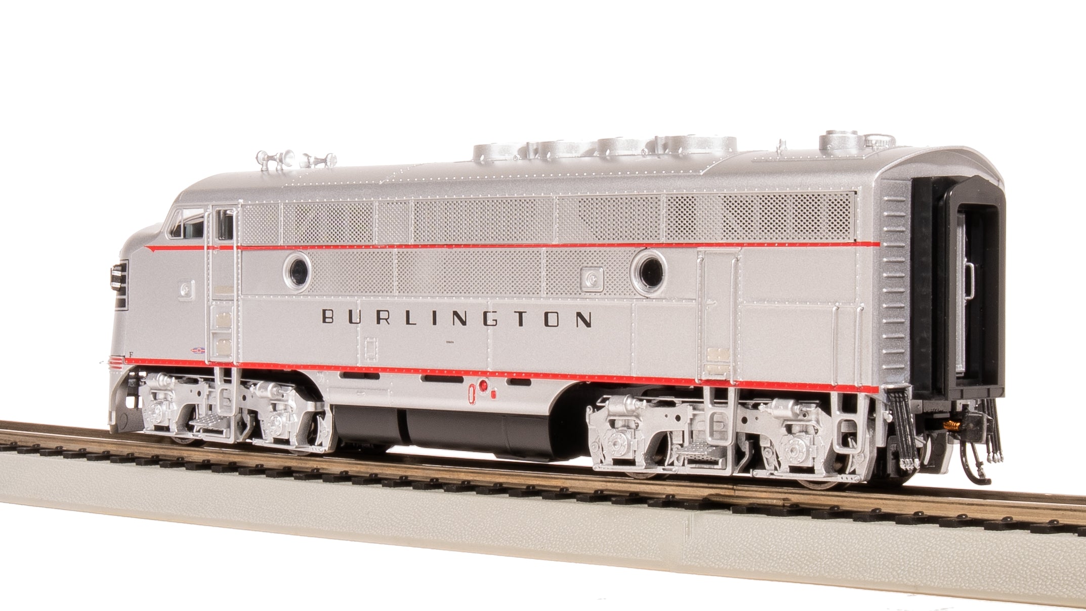 8170 EMD F3A, CBQ 9960C, Aluminum w/ Black Nose Stripes, Paragon4 Soun