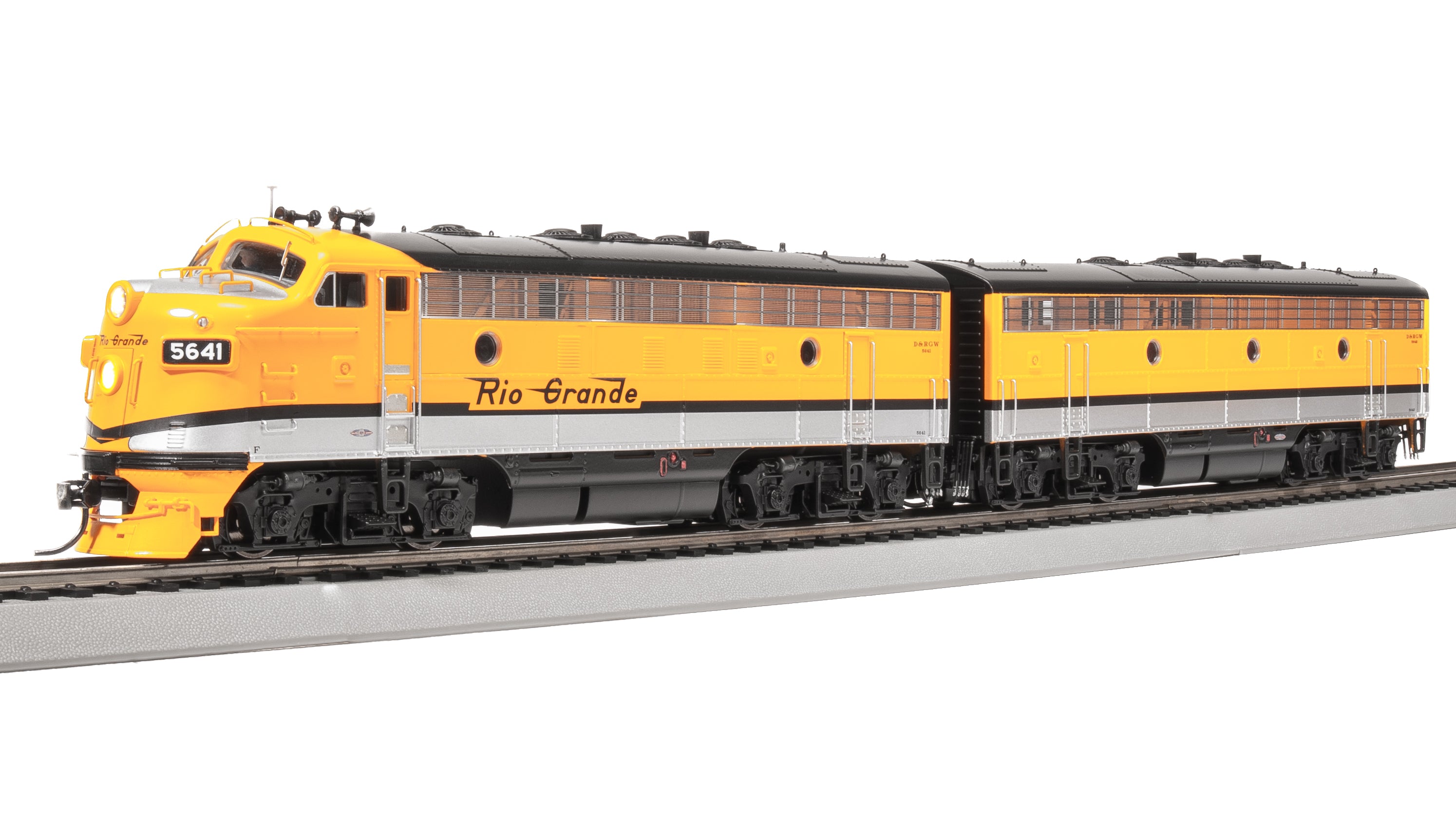 8192 EMD F7 A/B, DRGW 5641/5642, Single Stripe Scheme, A-unit Paragon4 Sound/DC/DCC, Unpowered B, HO