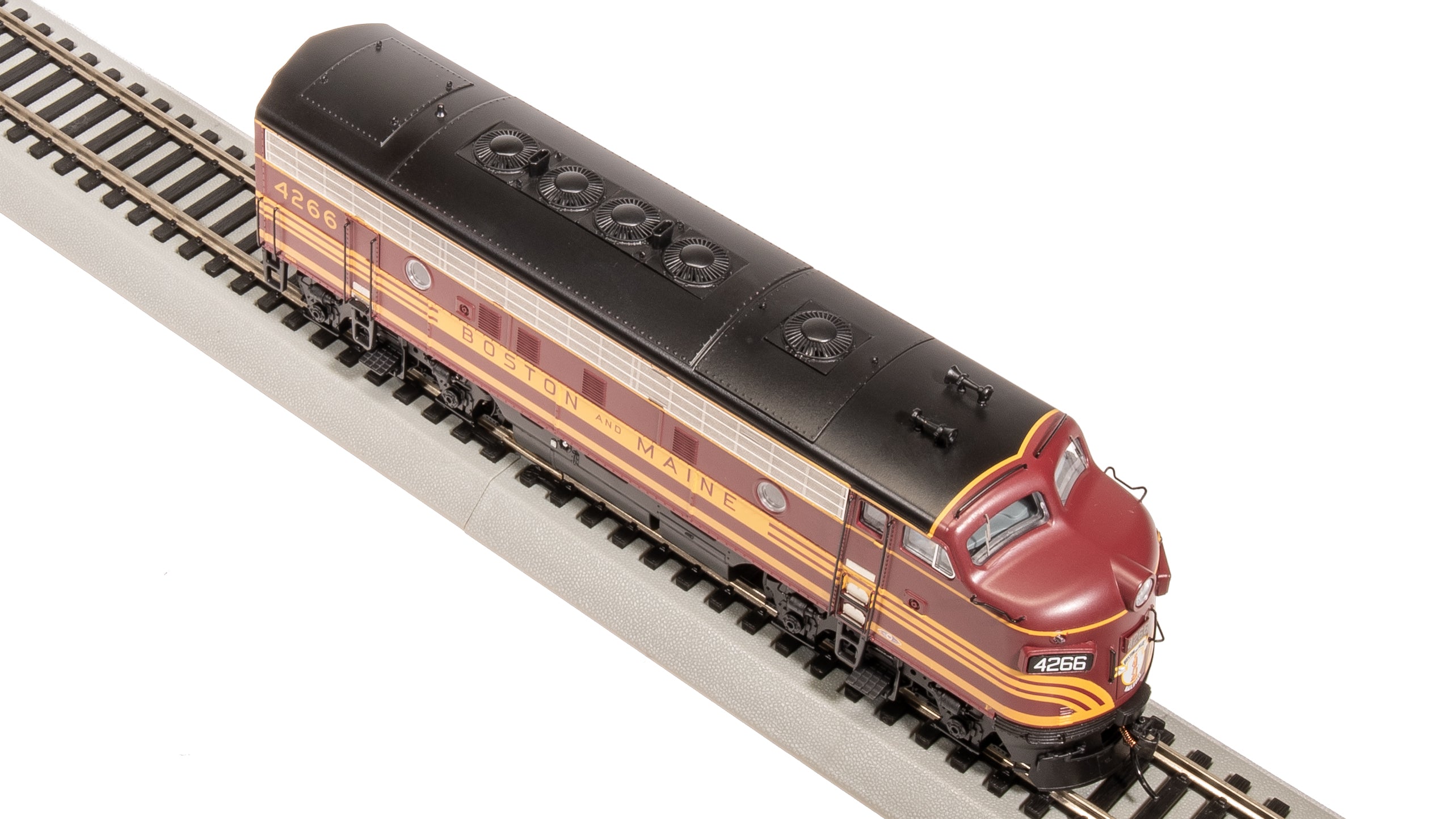 8201 EMD F7 A, B&M 4268, Maroon & Imitation Gold, Paragon4 Sound/DC/DC