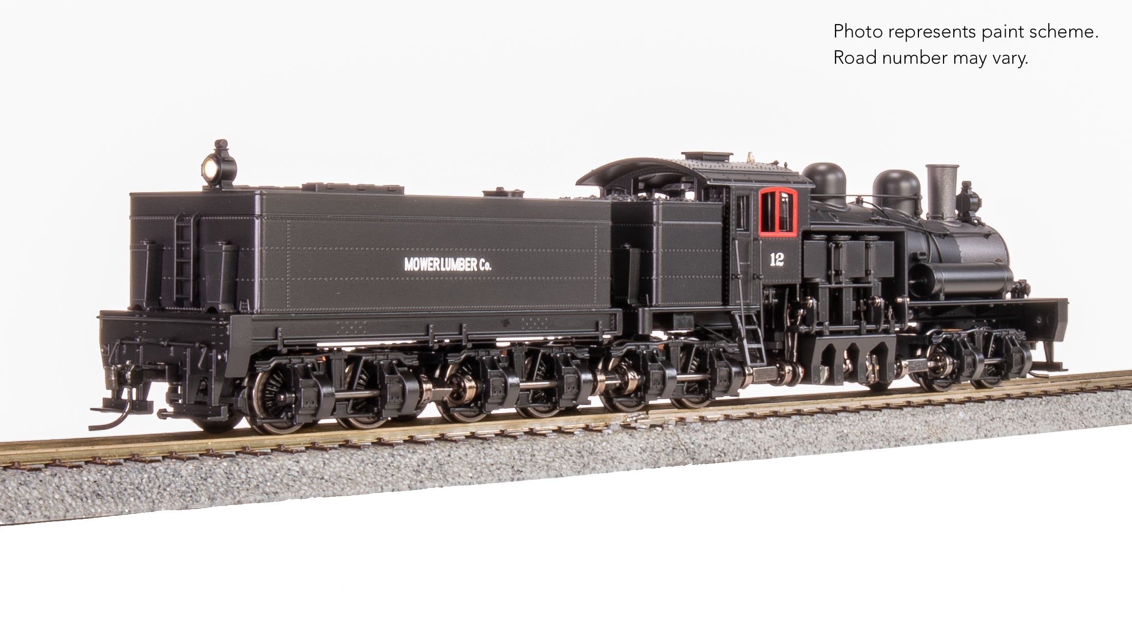 8260 Class D 4-truck Shay, Mower Lumber Co. #12, No-Sound / DCC-Ready, HO