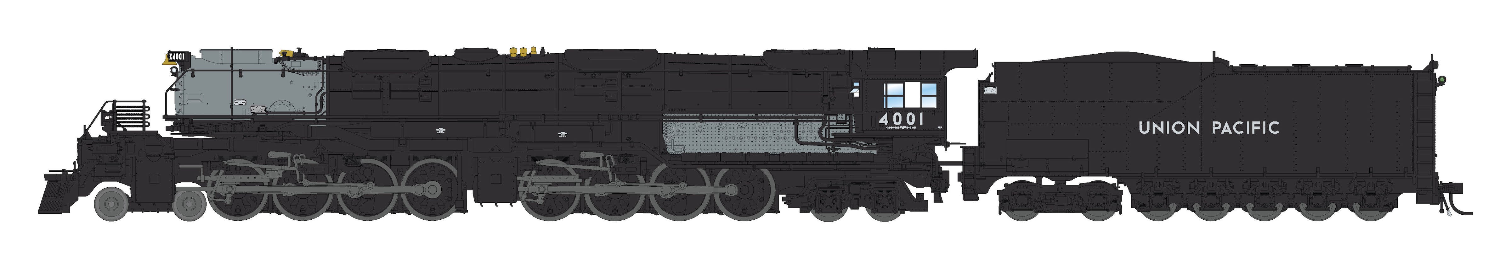 8350 UP Big Boy #4001, 1941, As-Delivered Aftercooler, 25-C-100 Coal Tender, Paragon4 Sound/DC/DCC, Smoke, HO