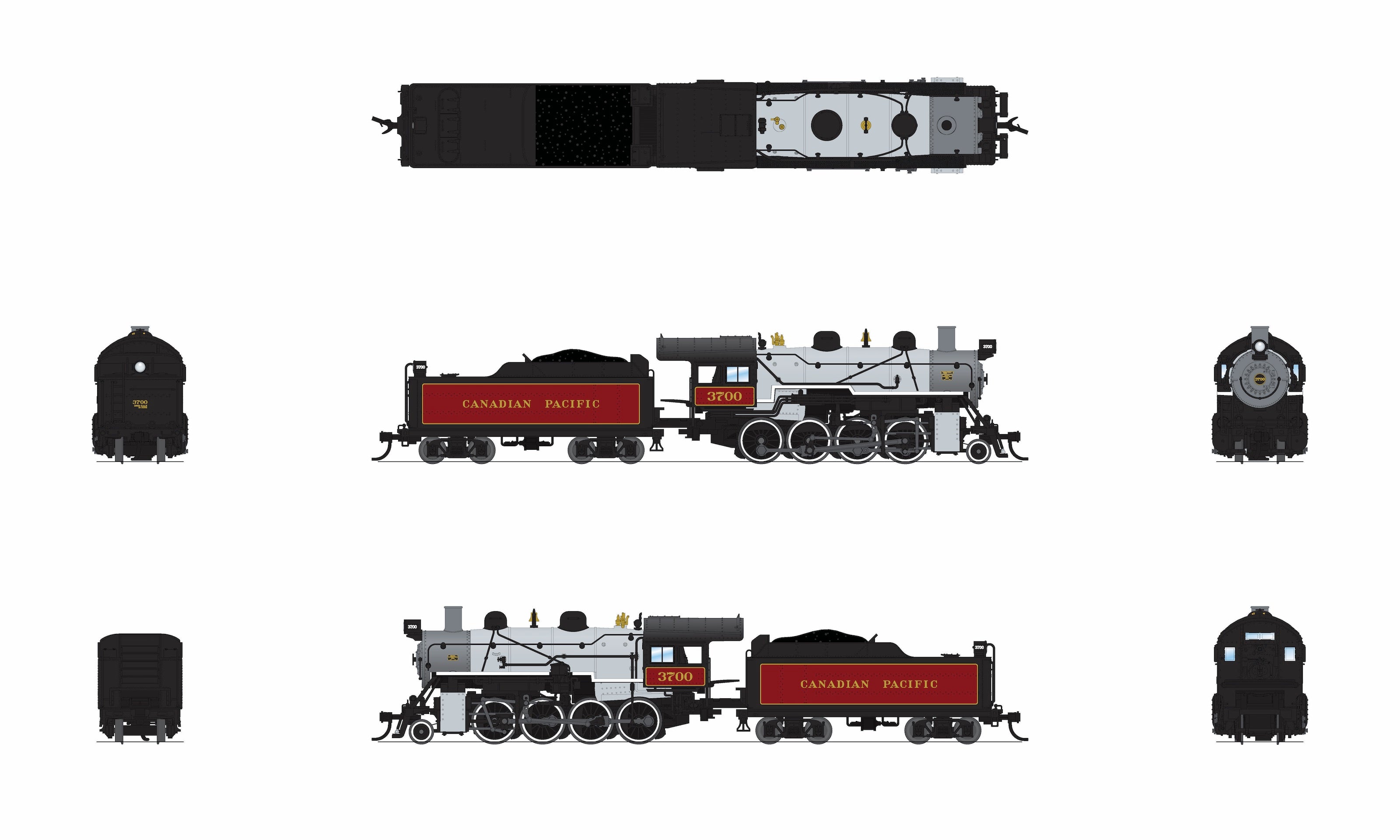 8378 2-8-0 Consolidation, CP 3700, Paragon4 Sound/DC/DCC, w/ Smoke, N