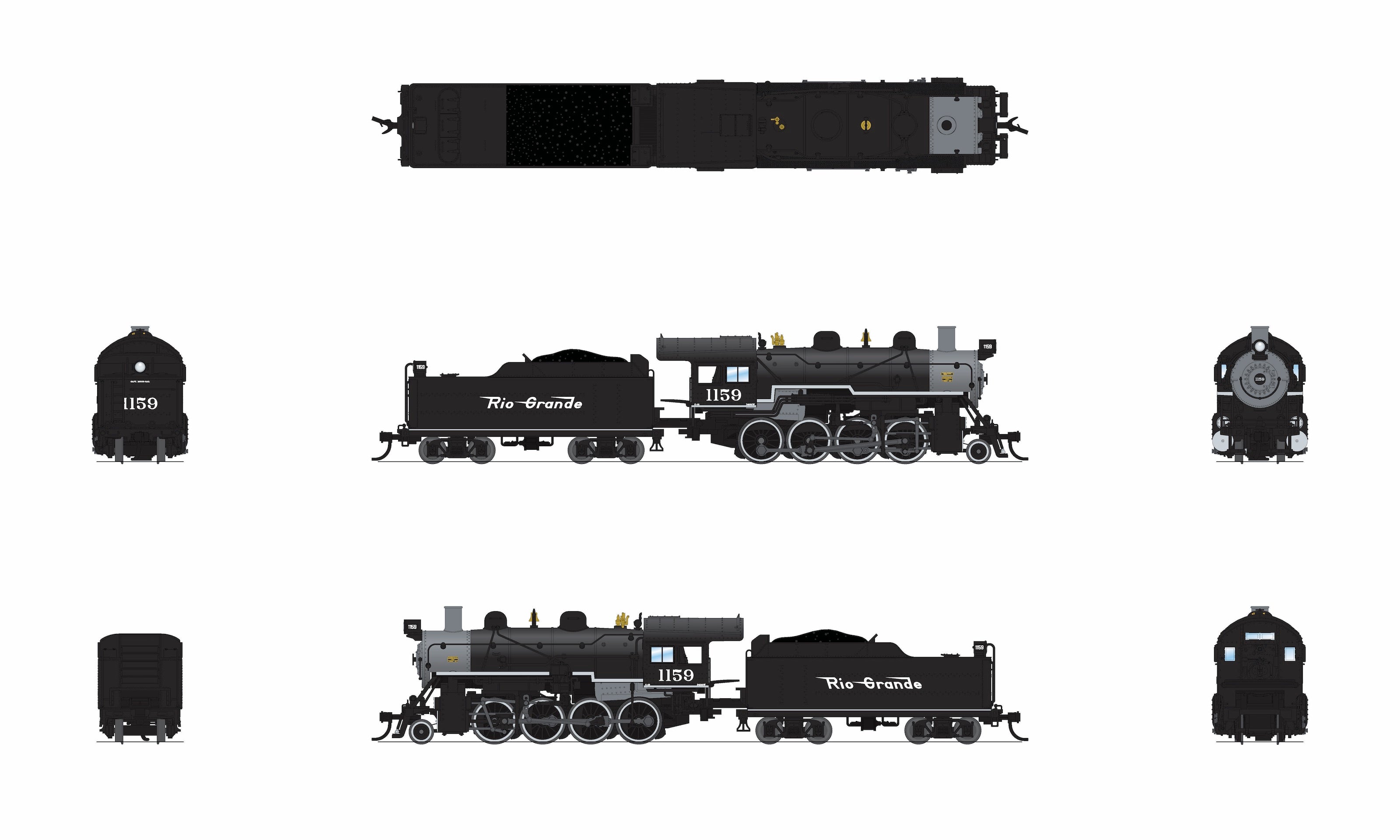 8381 2-8-0 Consolidation, DRGW 1173, Paragon4 Sound/DC/DCC, w/ Smoke, N