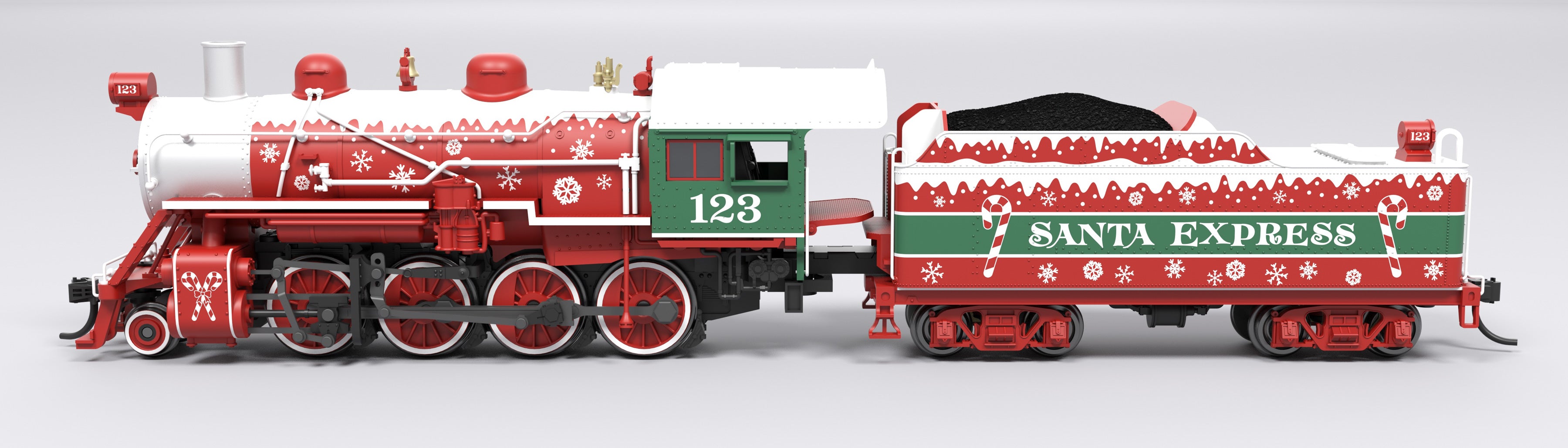 8393 2-8-0 Consolidation, "Santa Express #123", Paragon4 Sound/DC/DCC, w/ Smoke, N (Trainworld Exclusive)