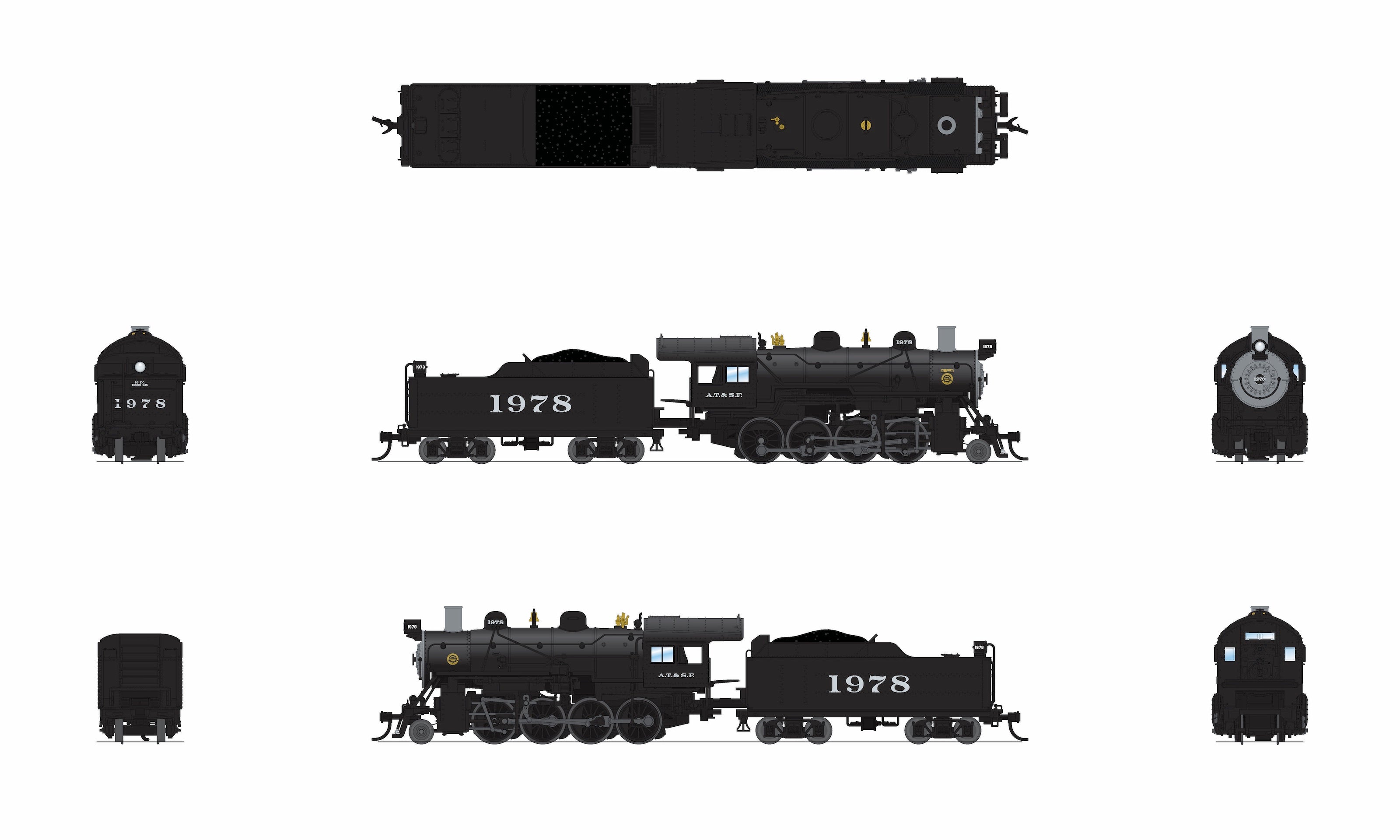 8398 2-8-0 Consolidation, ATSF 1978, No-Sound / DCC-Ready, N