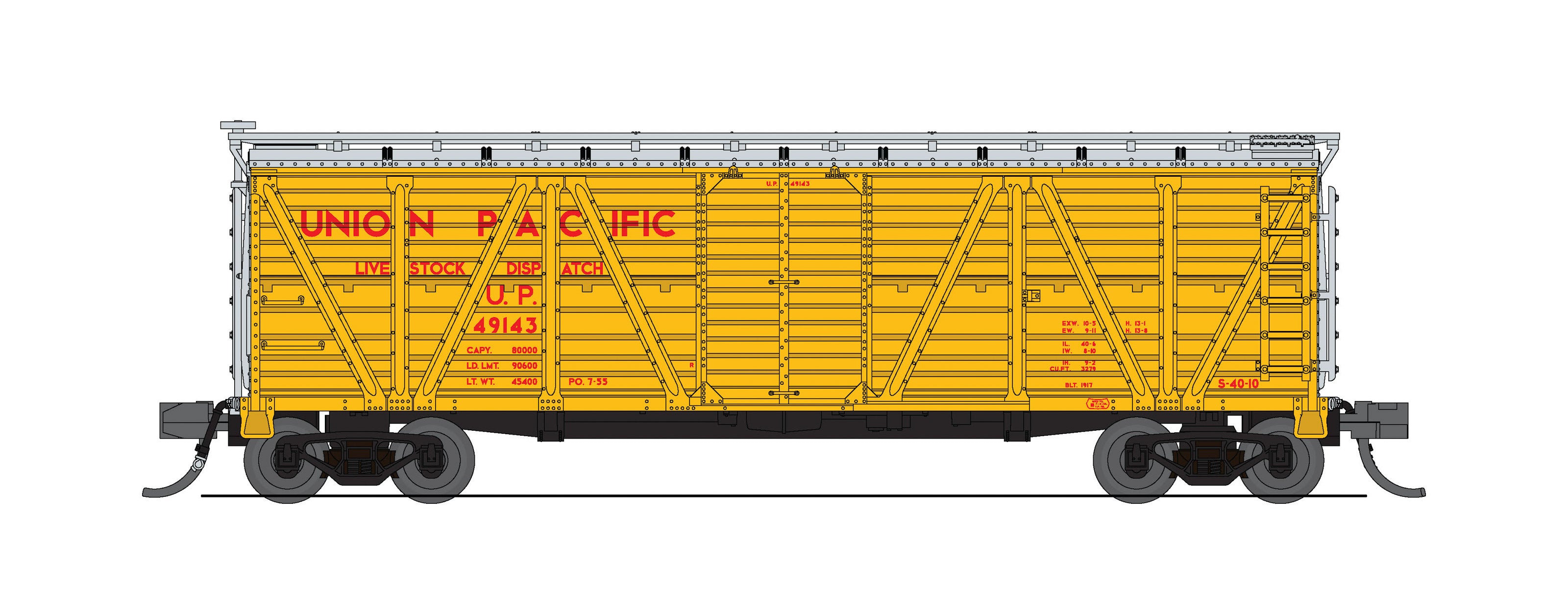8463 40' Wood Stock Car, UP 49340, Mule Sounds, N Scale