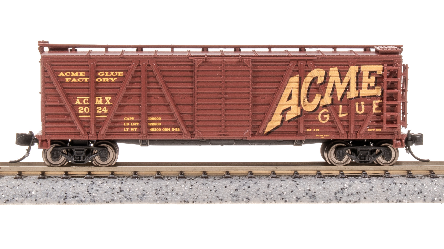 8471 40' Wood Stock Car, Acme Glue Factory, Horse Sounds, N Scale